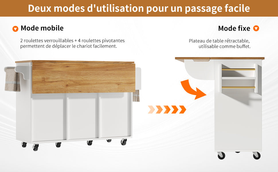 Logidon Kitchen Island Extendable with Wheels White 146x70x90 cm