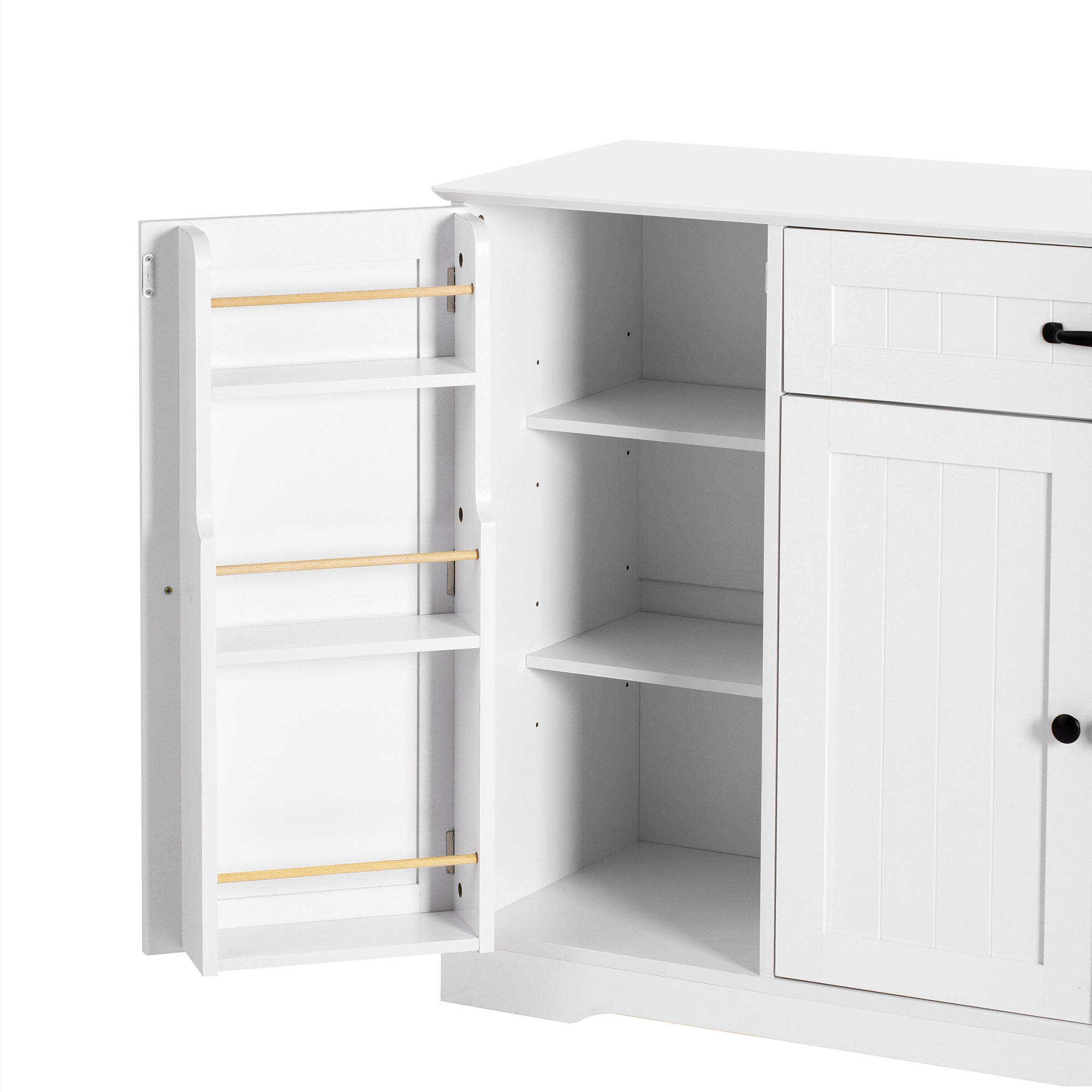 Logidon dressoir wit - 3 deuren, 1 lade, moderne buffetkast 107 cm