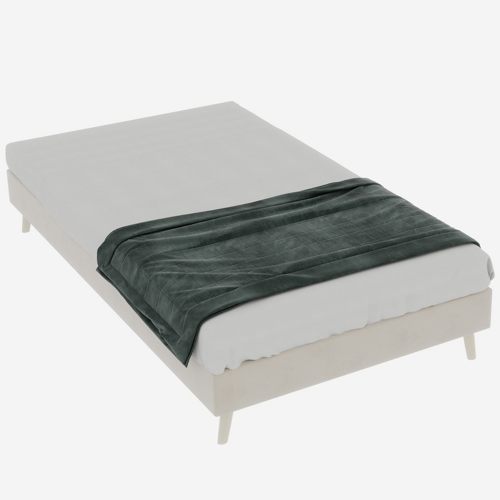 Logidon Modern Minimalistisch Bedframe 160x200 Beige Nederlands Fluweel