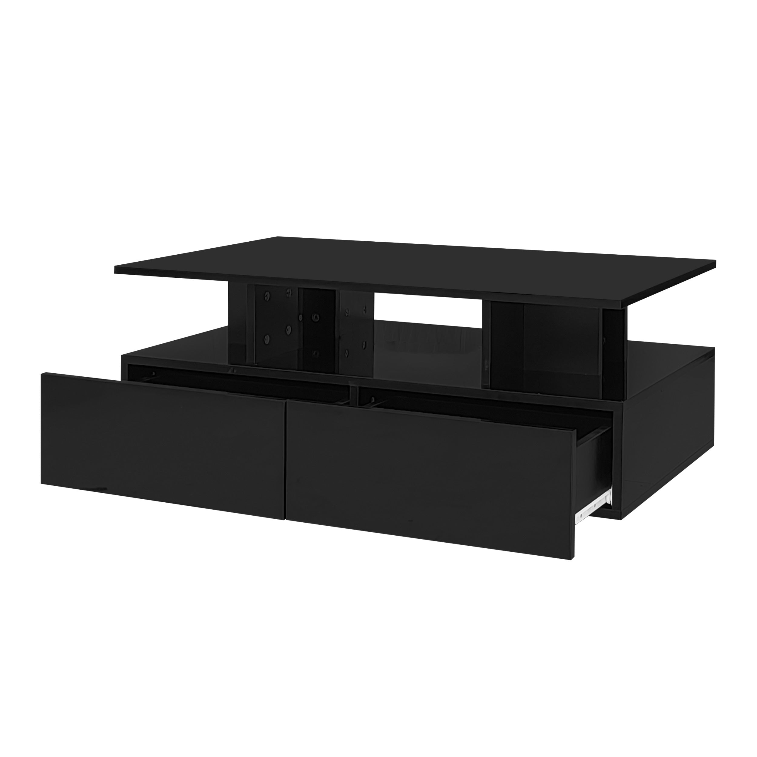 Logidon LED-verlichting salontafel met 2 lades 90x55x41 cm