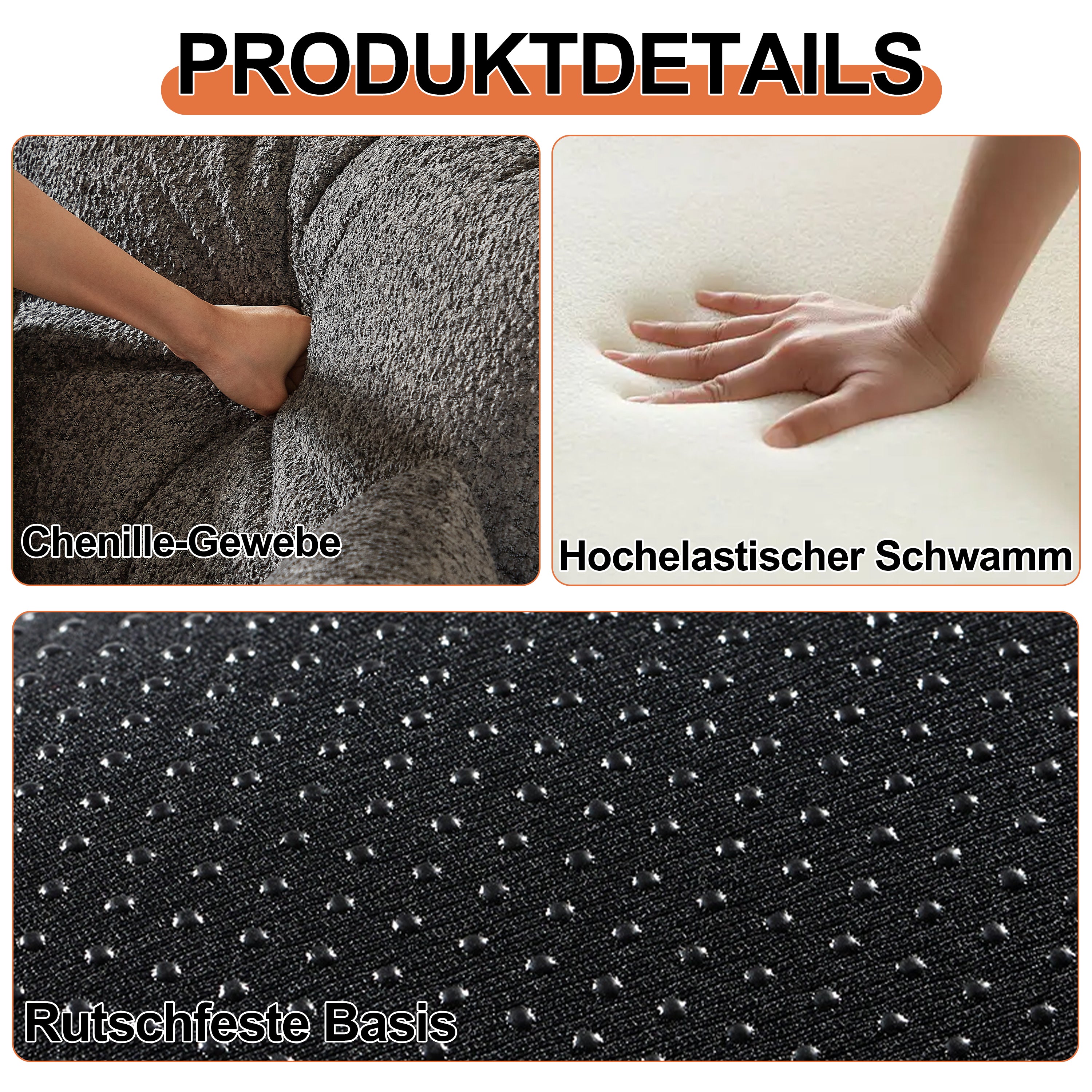 Logidon Chenille slaapbank 2-in-1 met opbergvak armleuning grijs fluweel