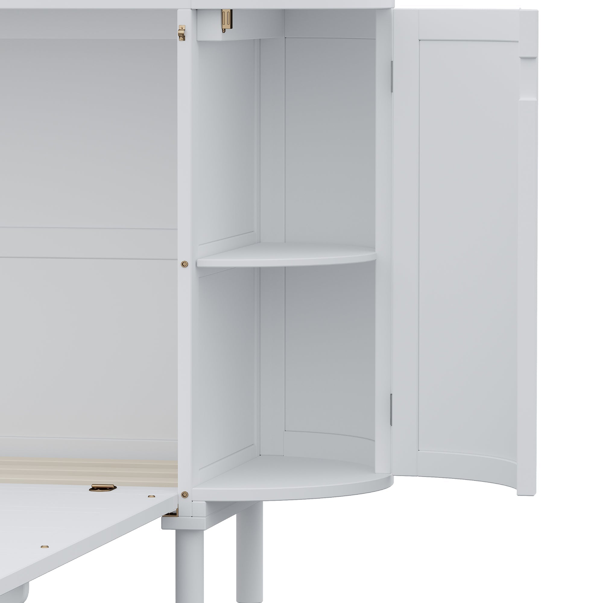 Logidon opklapbed 140x200 cm met lattenbodem, opbergvakken, wit