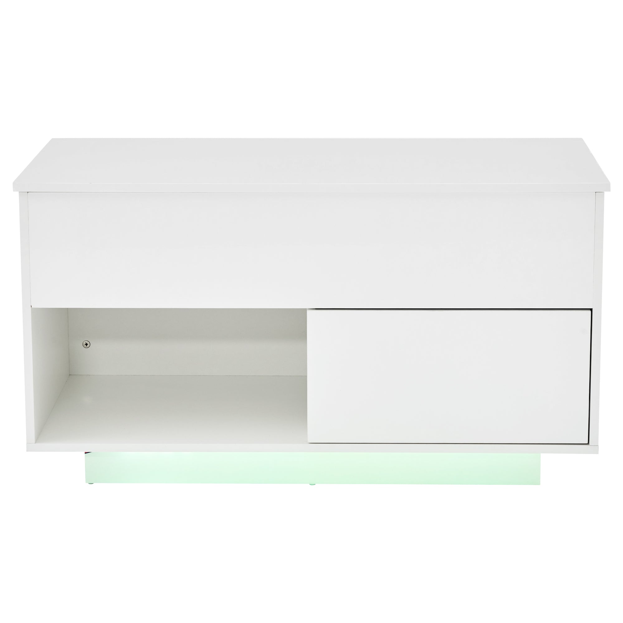 Logidon hoogglans hefsalontafel 100 x 50 cm witte LED-verlichting