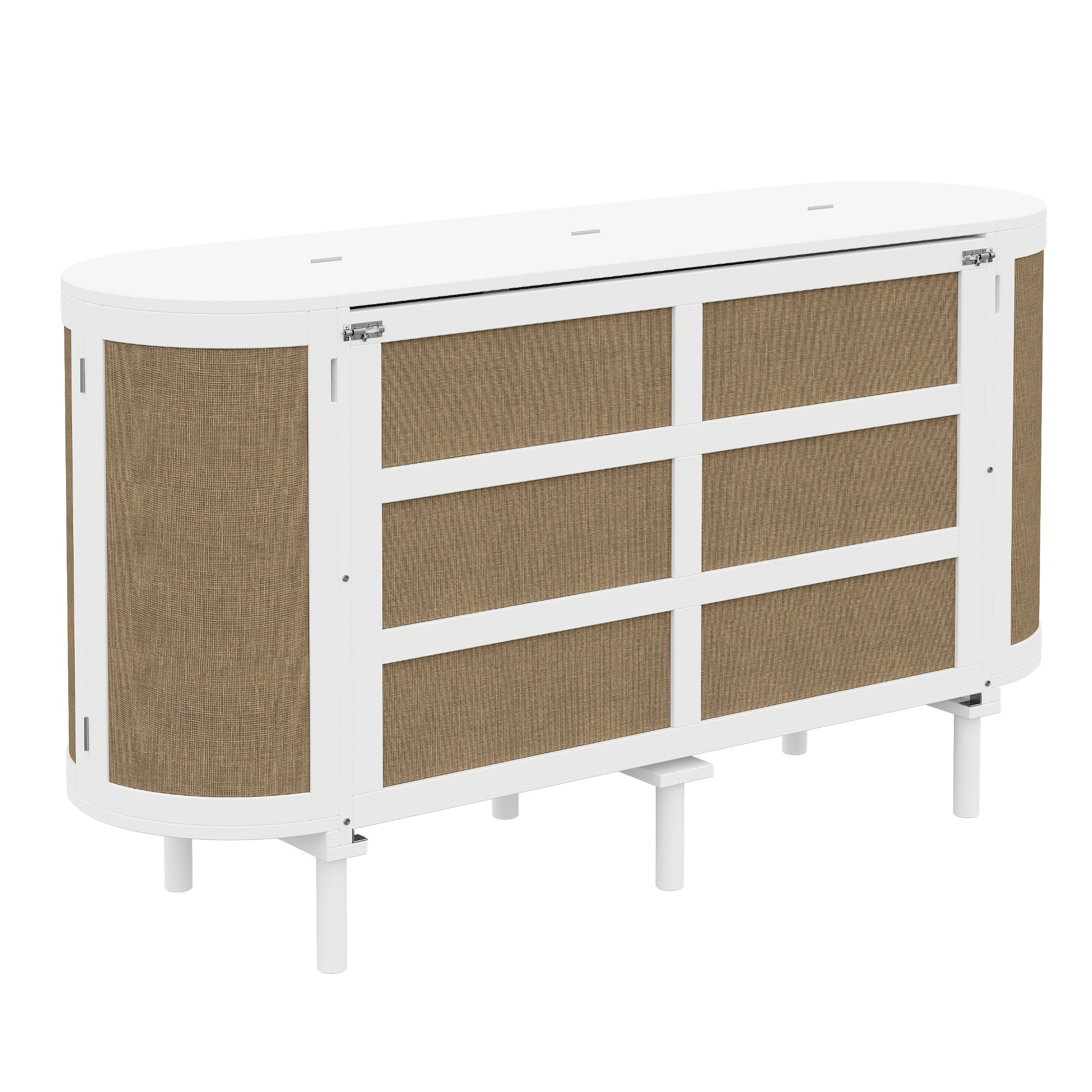 Logidon opklapbed 140x200 cm met lattenbodem, opbergvakken, wit