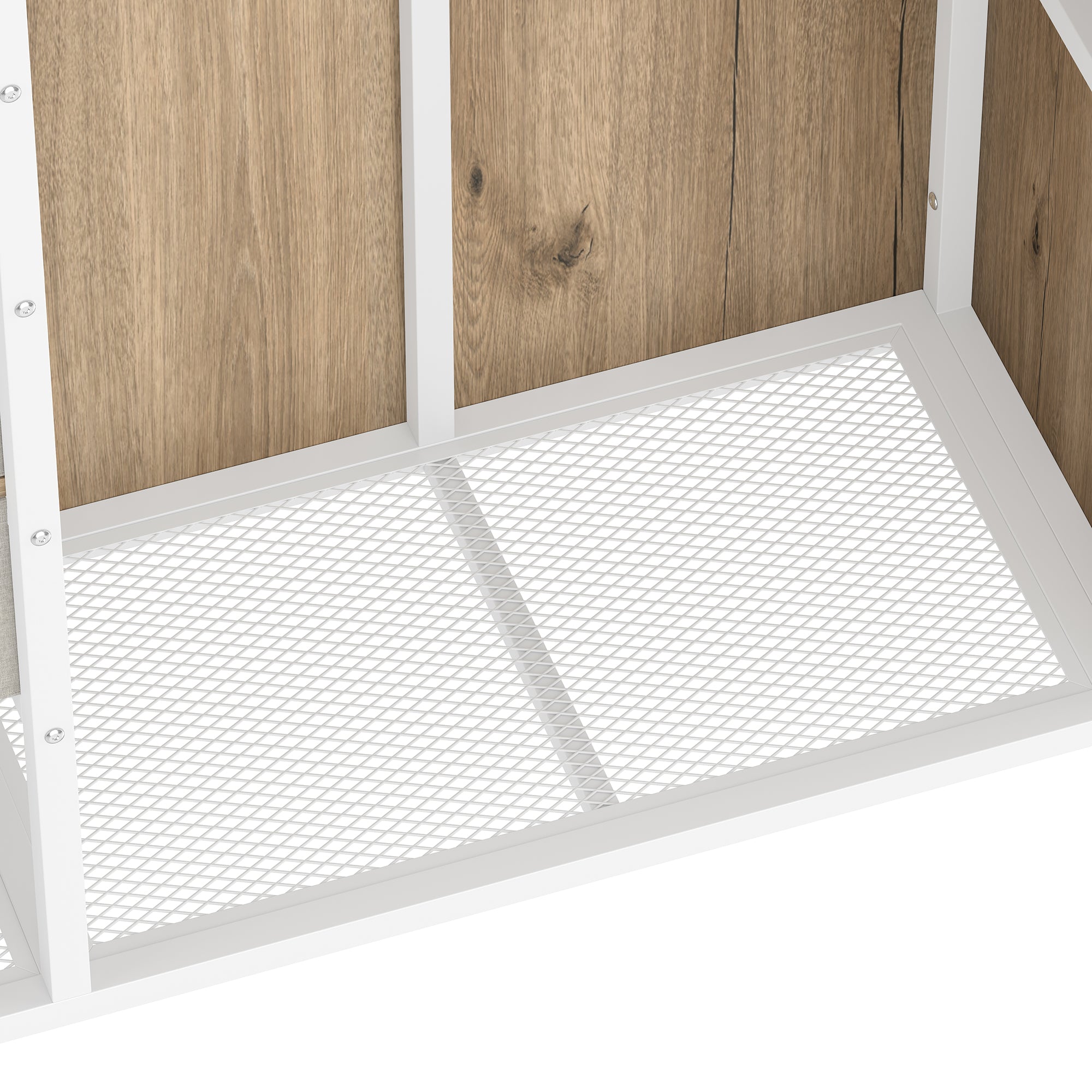 Logidon hoogslaper 90x200 cm met LED, 2 lades, kledingkast, wit