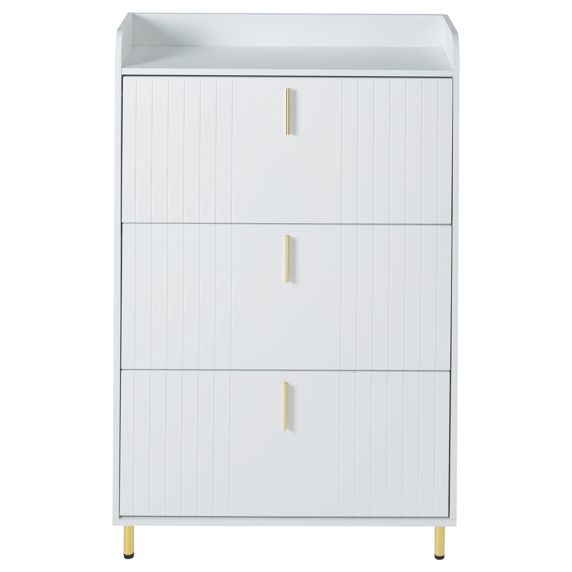 Logidon schoenenkast wit 3 kleppen, 6 vakken, 80x23x123 cm