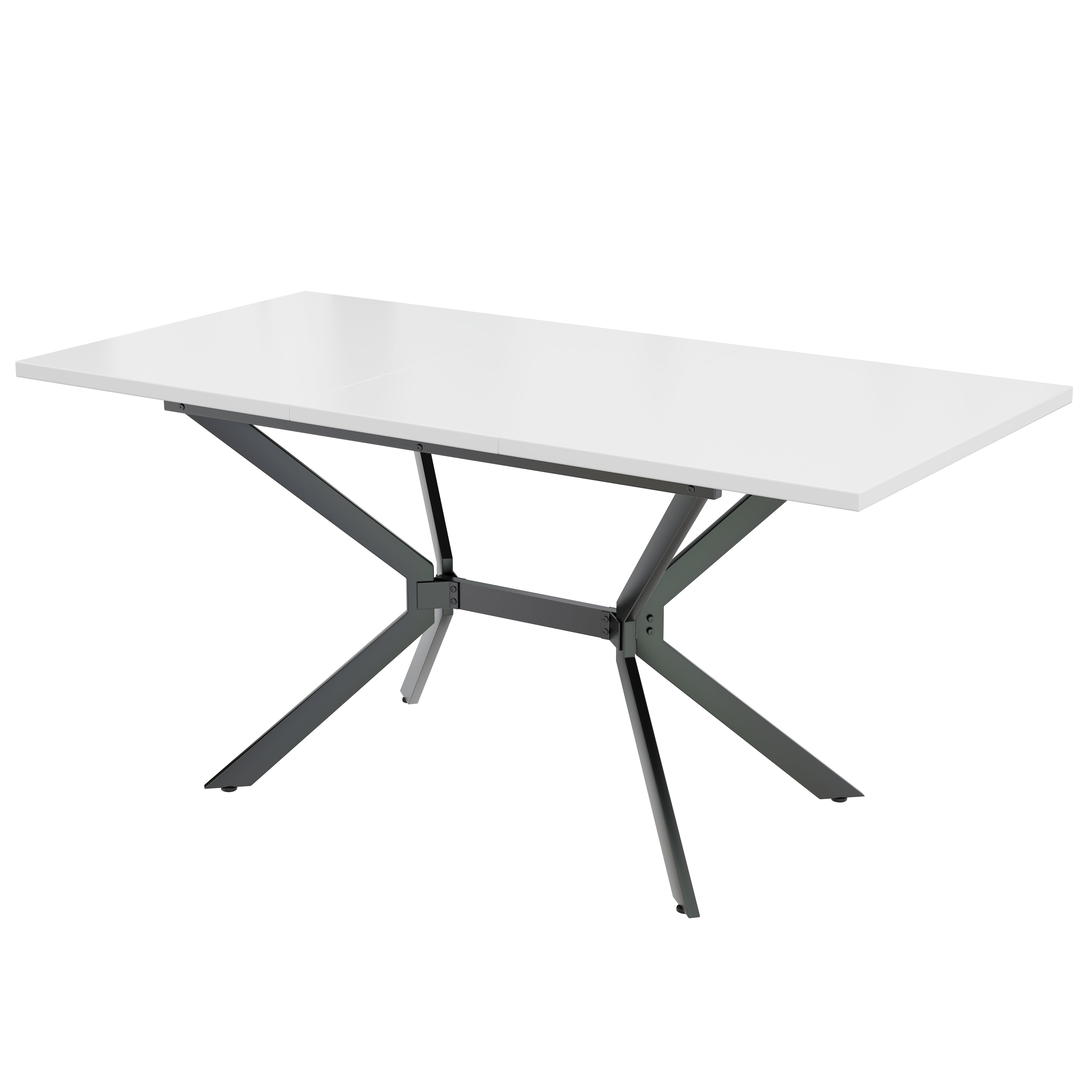 Logidon Witte Uitschuifbare Eettafel 120 160 cm Breed 80 cm