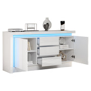 Logidon sideboard 140x35x72 cm white high gloss with LED
