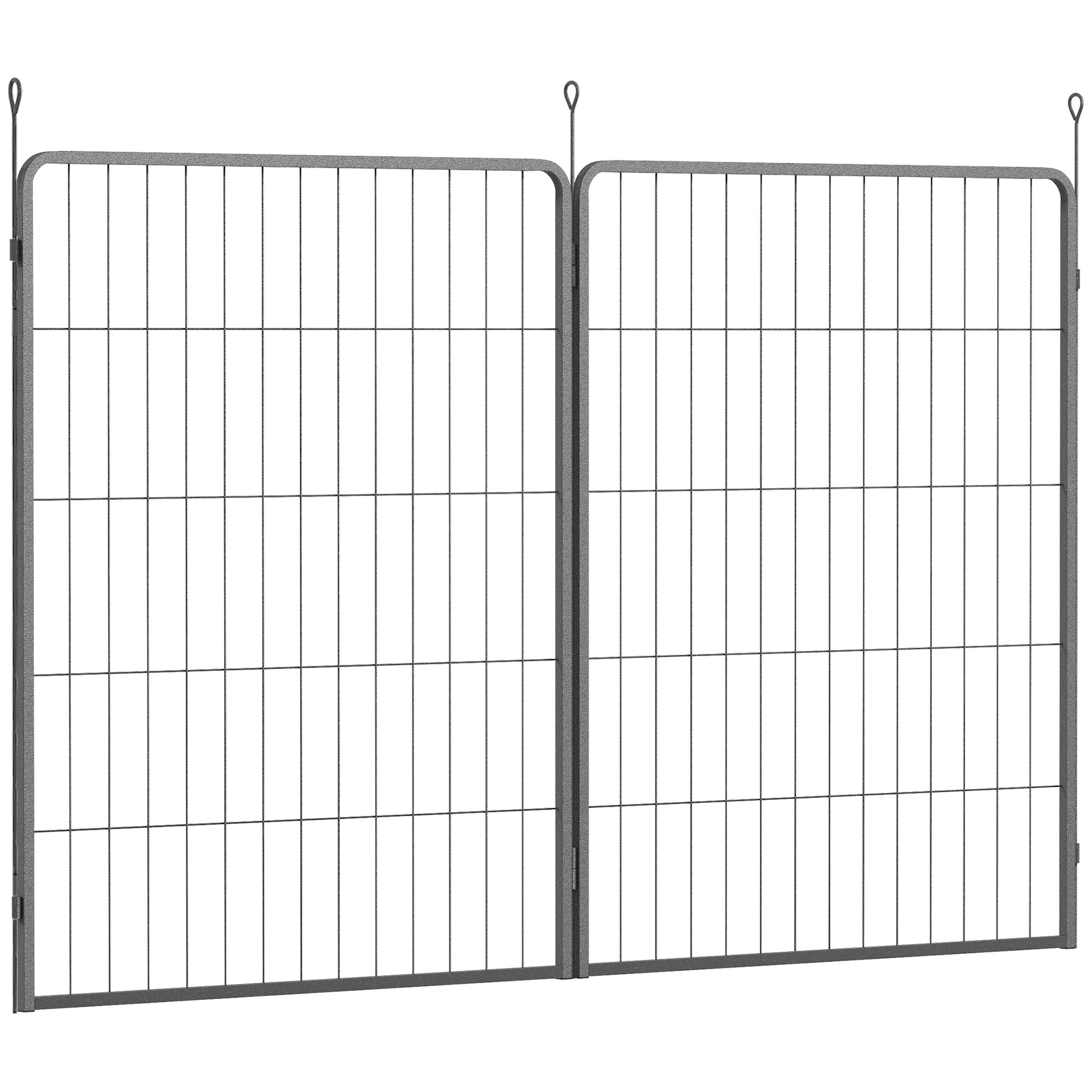 Logidon set van 2 aanbouw hondenhekpanelen 80 x 100 cm staal zwart
