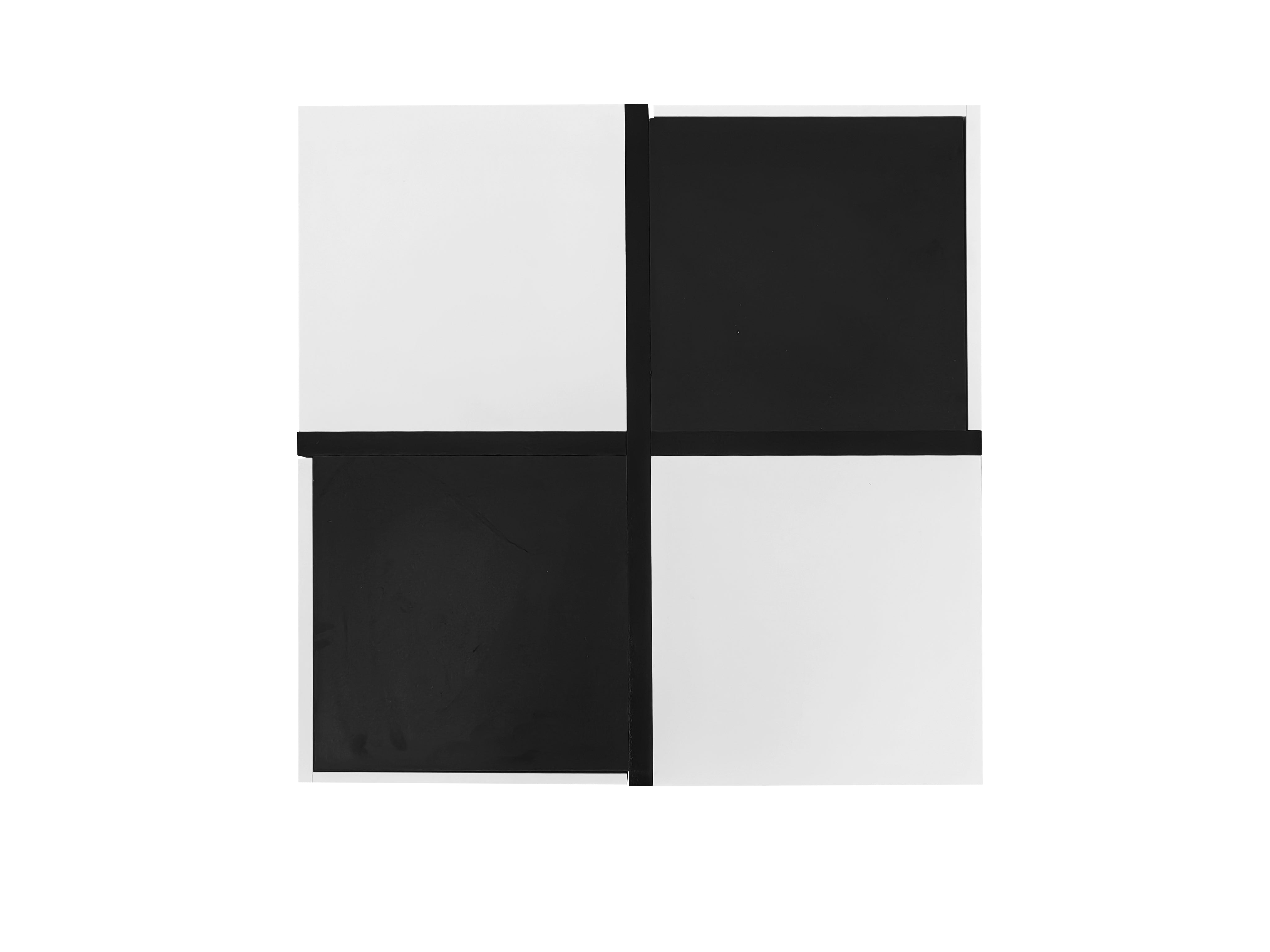 Logidon Moderne Salontafel Zwart Wit 70x70x35,5 cm Met 2 Laden