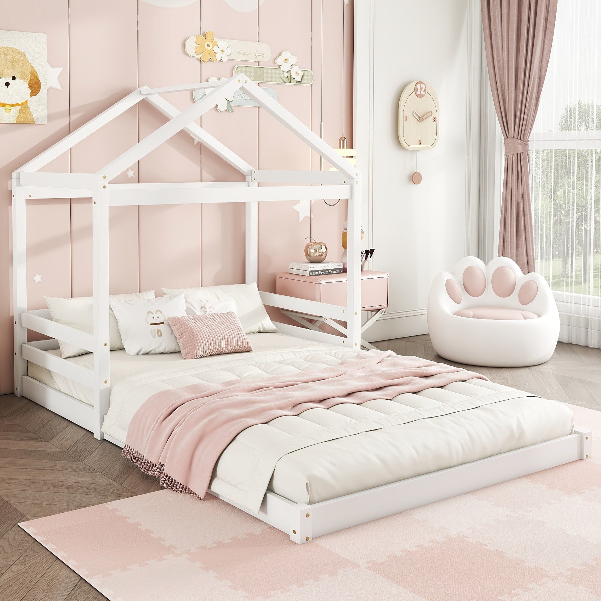 Logidon huisbed 140x200 wit grenenhout minimalistisch
