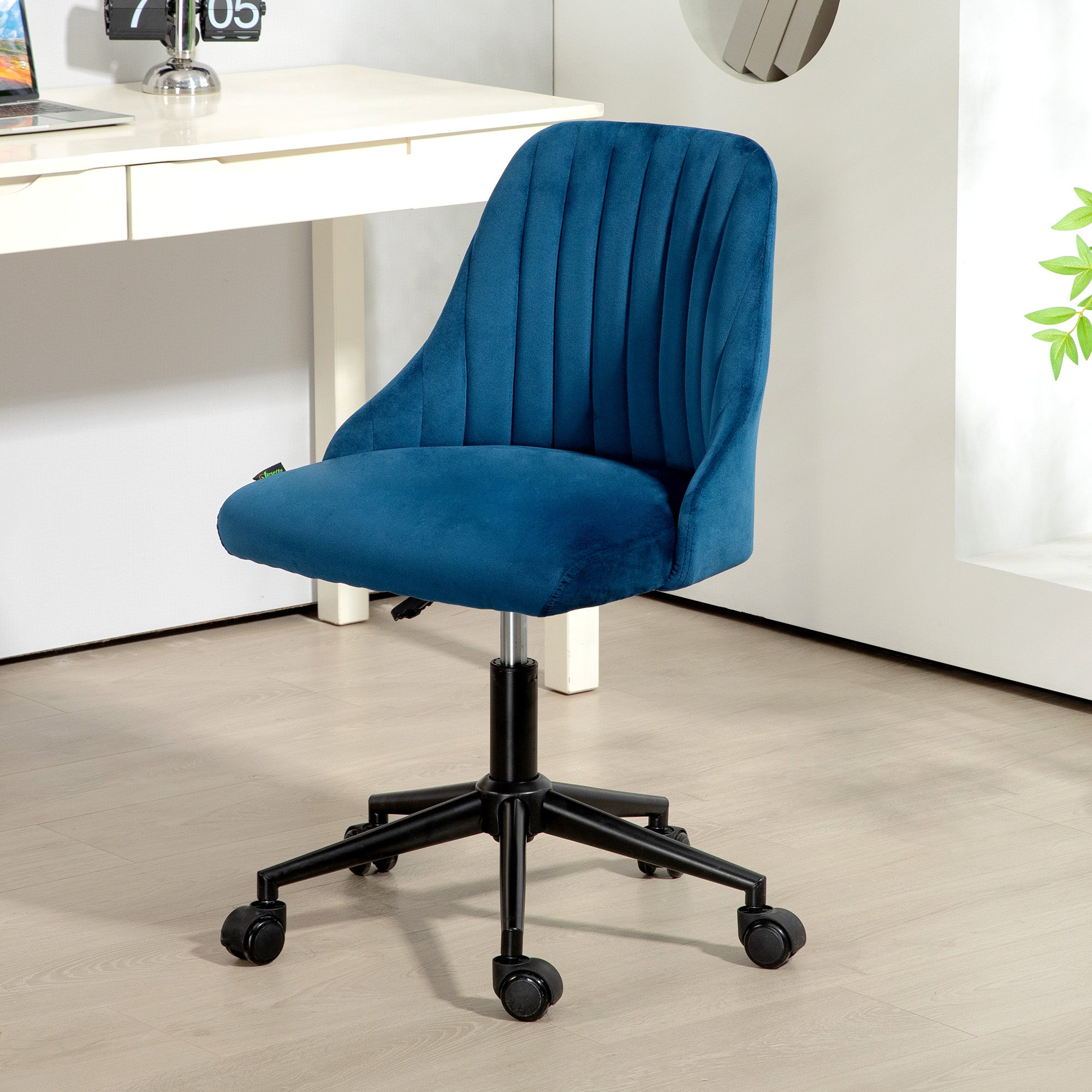 Logidon Vinsetto bureaustoel blauw in hoogte verstelbaar ergonomisch
