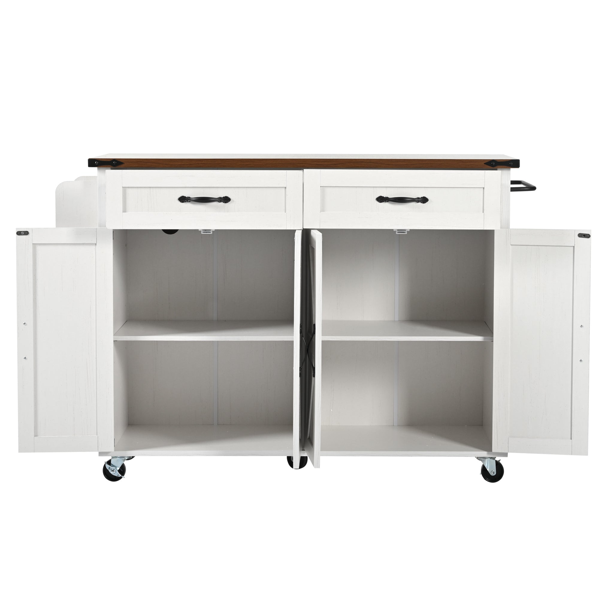 Logidon Kitchen Island With Extendable Worksheet Beige On Wheels