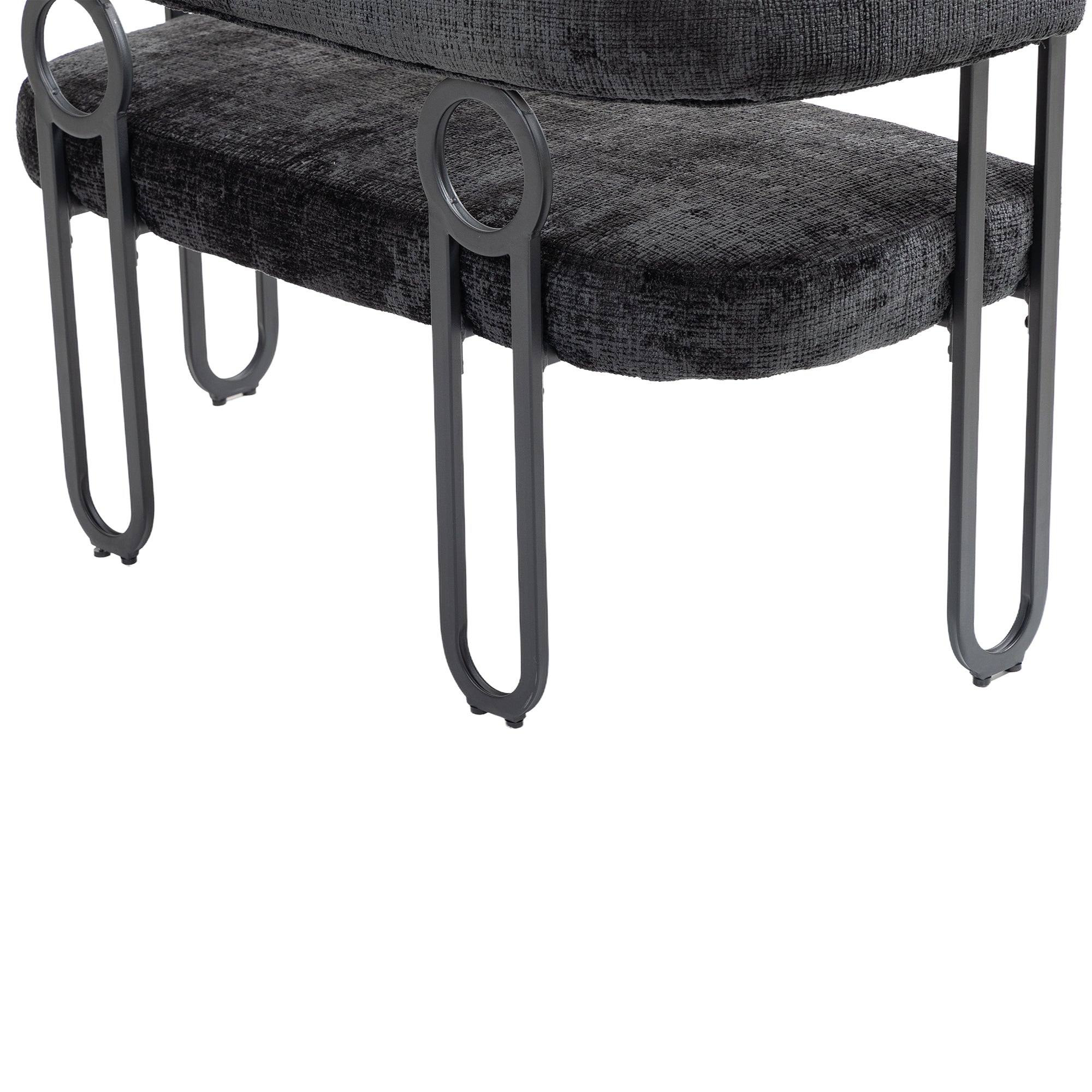 Logidon tweepersoonsslaapbank met ronde rug, zwart chenille