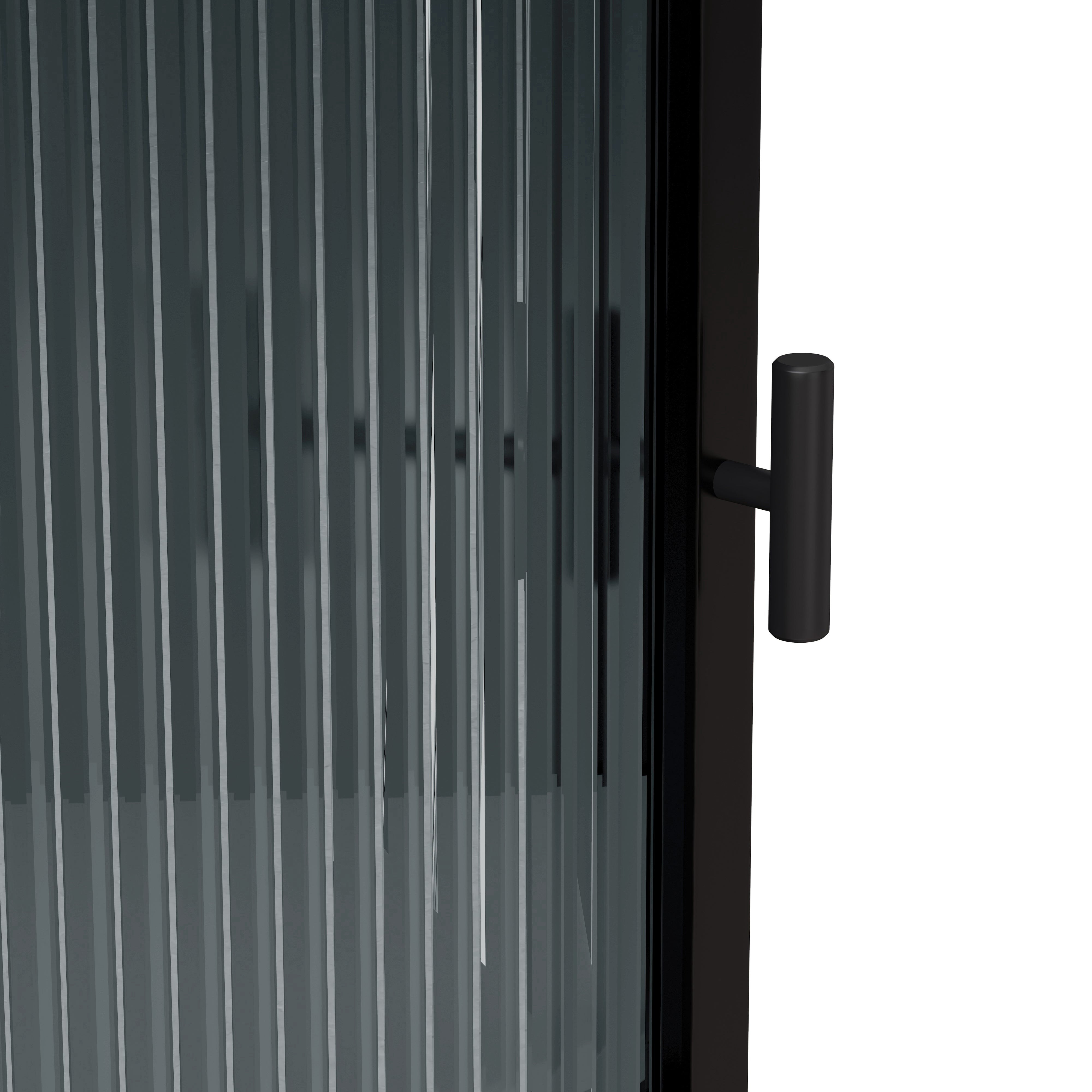 Logidon Hoekkast 56 cm Drie lagen met deuren van gehard glas Zwart