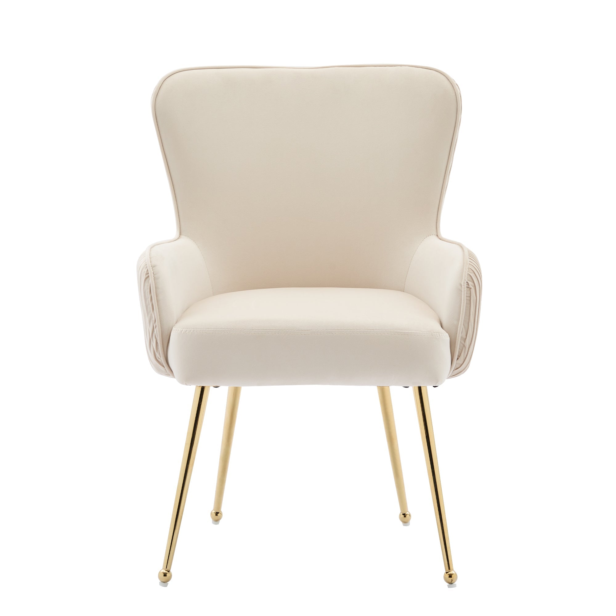 Logidon fluwelen eetkamerstoelen set van 6 beige met gouden poten