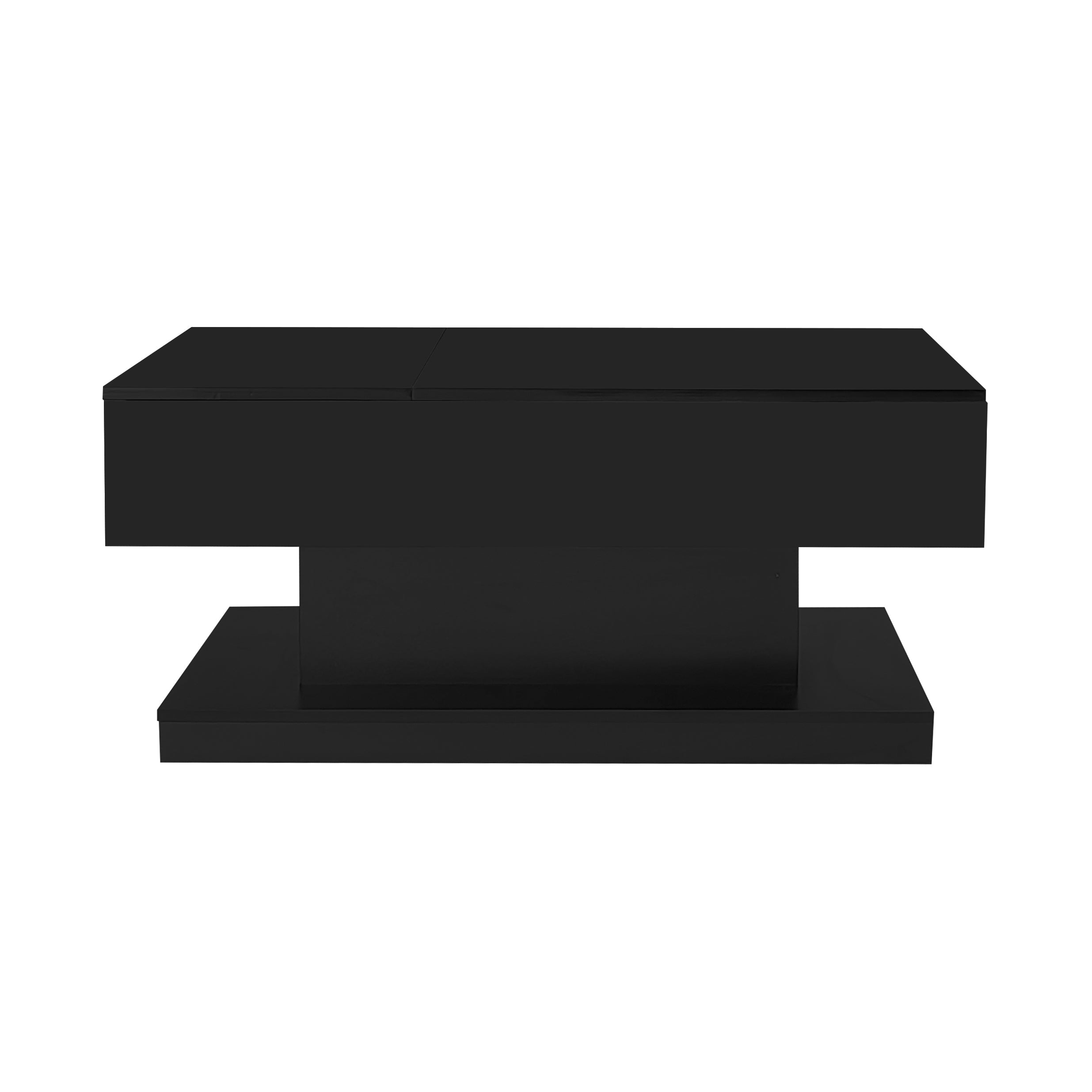 Logidon hoogglans liftsalontafel zwart 100x50x45 cm LED-verlichting