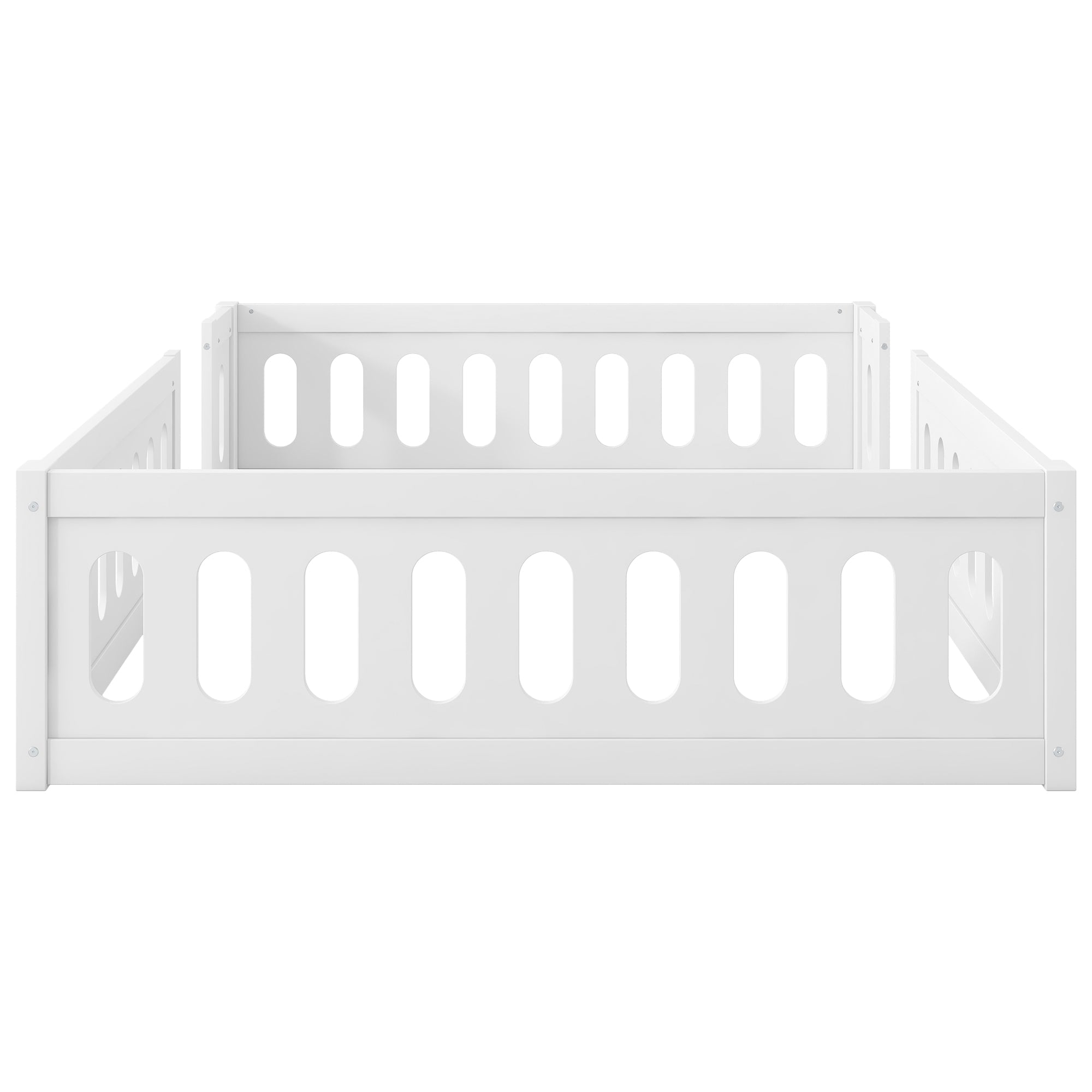 Logidon houten platformbed 140x200 met railing wit