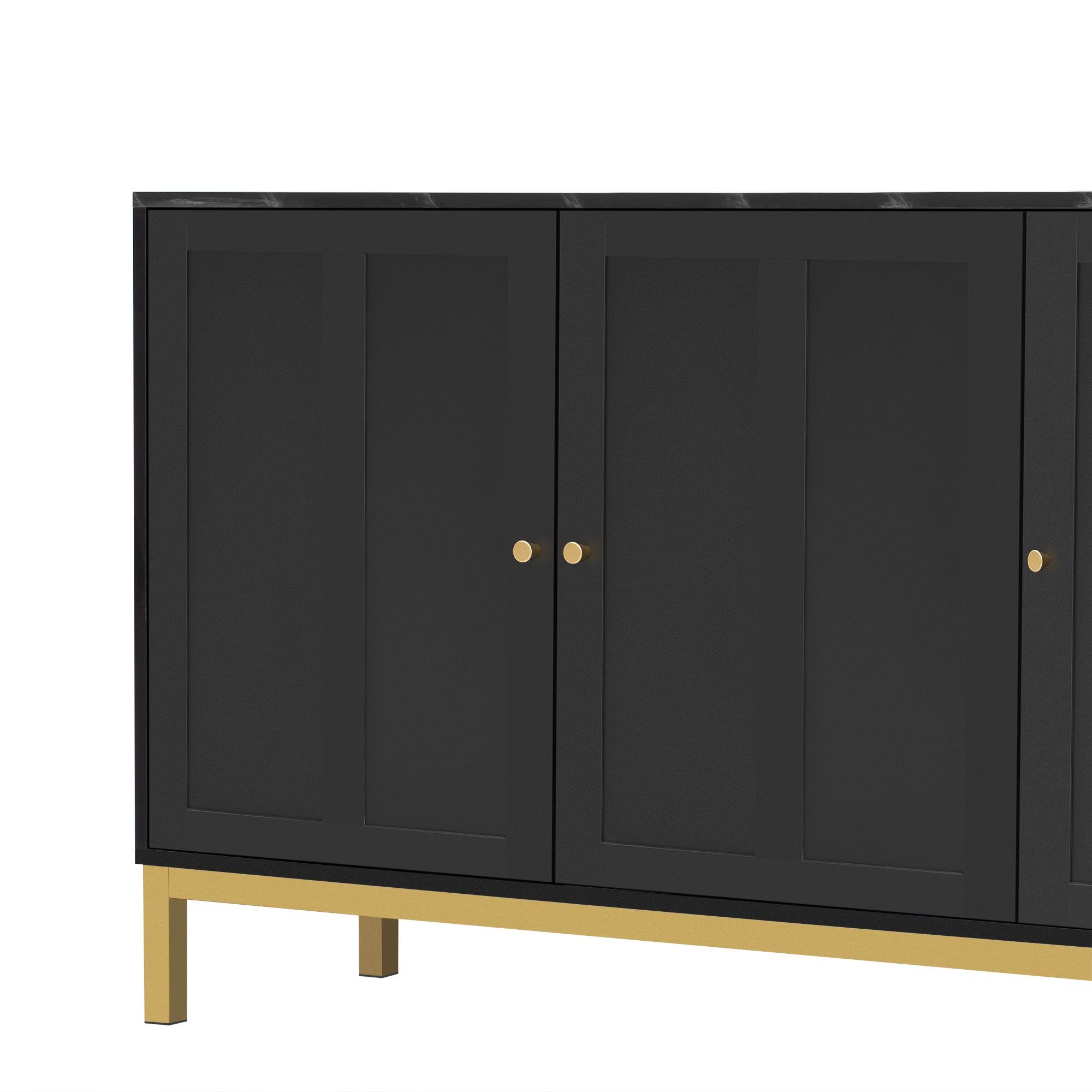 Logidon dressoir 3 deuren zwart MDF met marmerlook 140x40x78