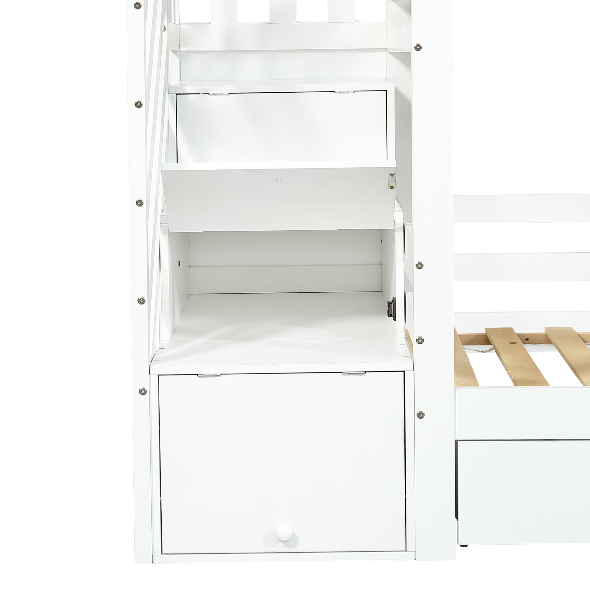 Logidon stapelbed kinderbed 90x200 wit met trapkast