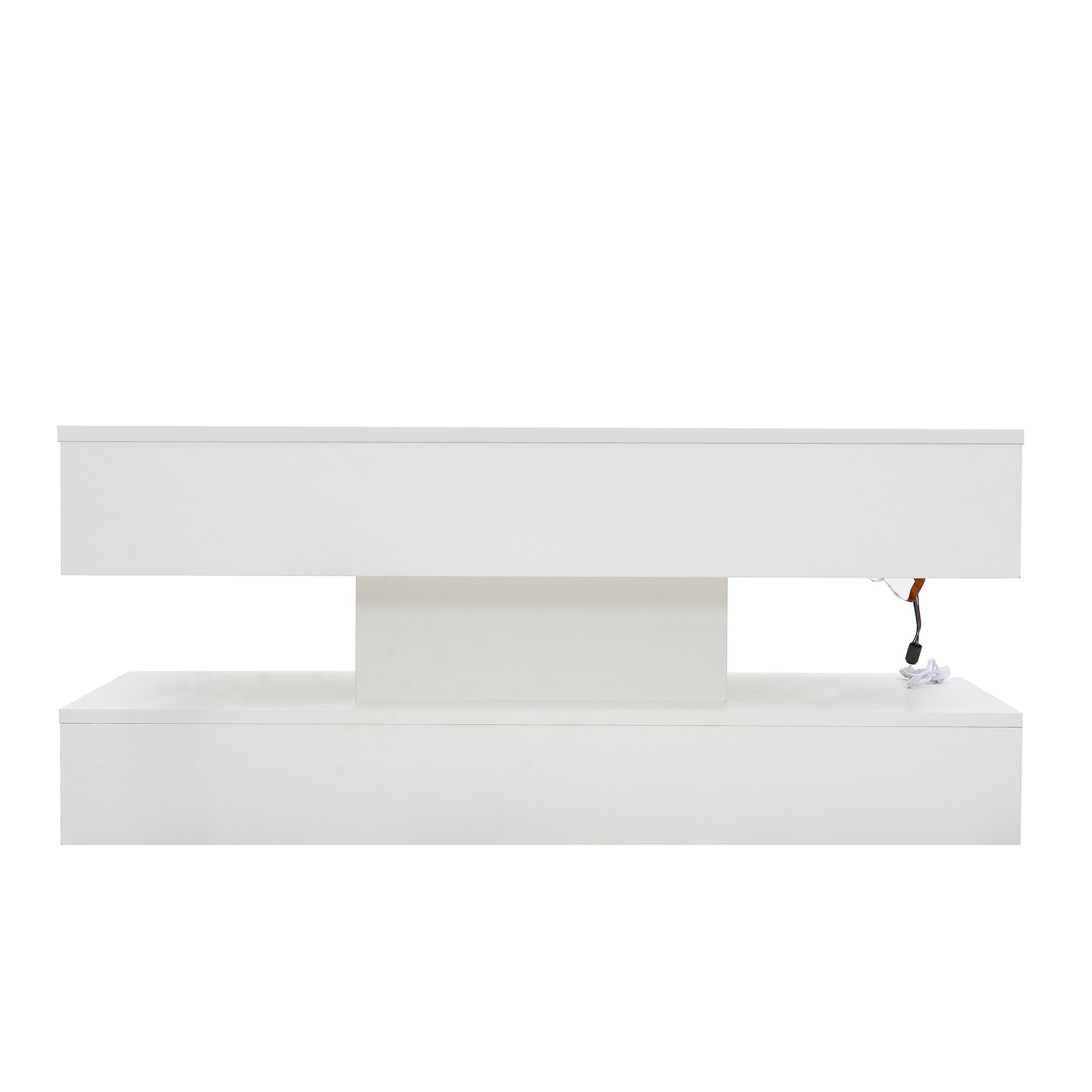 Logidon salontafel LED-verlichting en opbergruimte wit 100x50 cm
