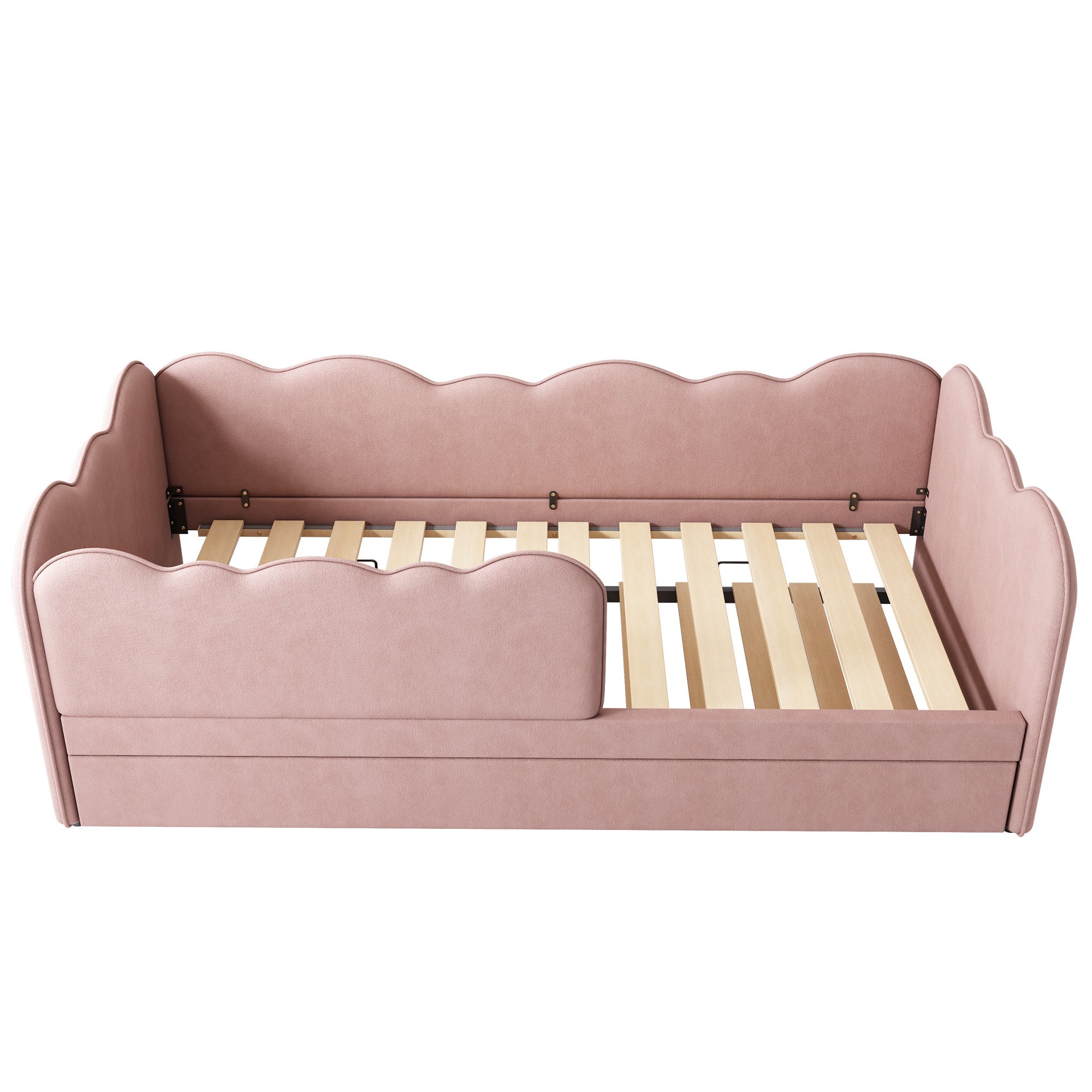 Logidon gestoffeerd dagbed 90x190 roze met uitschuifbaar bed
