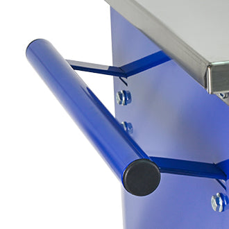 Logidon gereedschapswagen 7 laden blauw stalen wielen RVS dak
