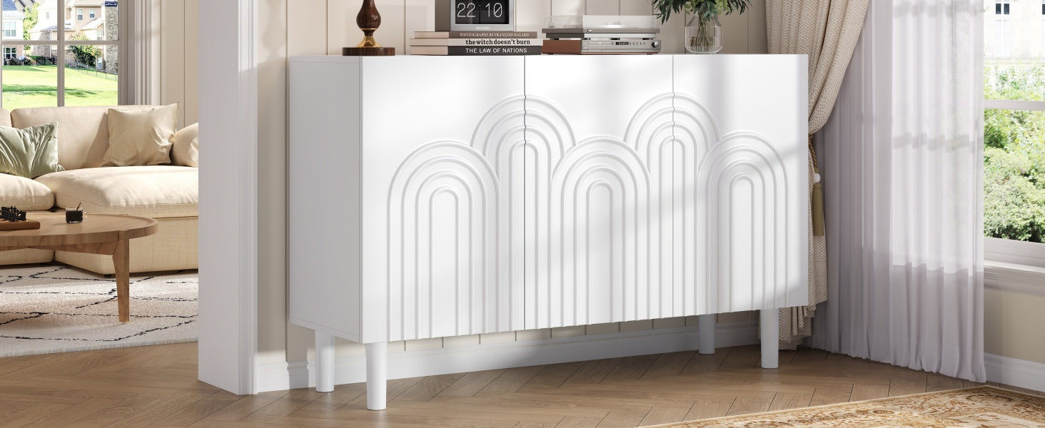 Logidon Dressoir 120x38,5x79 cm Wit MDF met 3 deuren