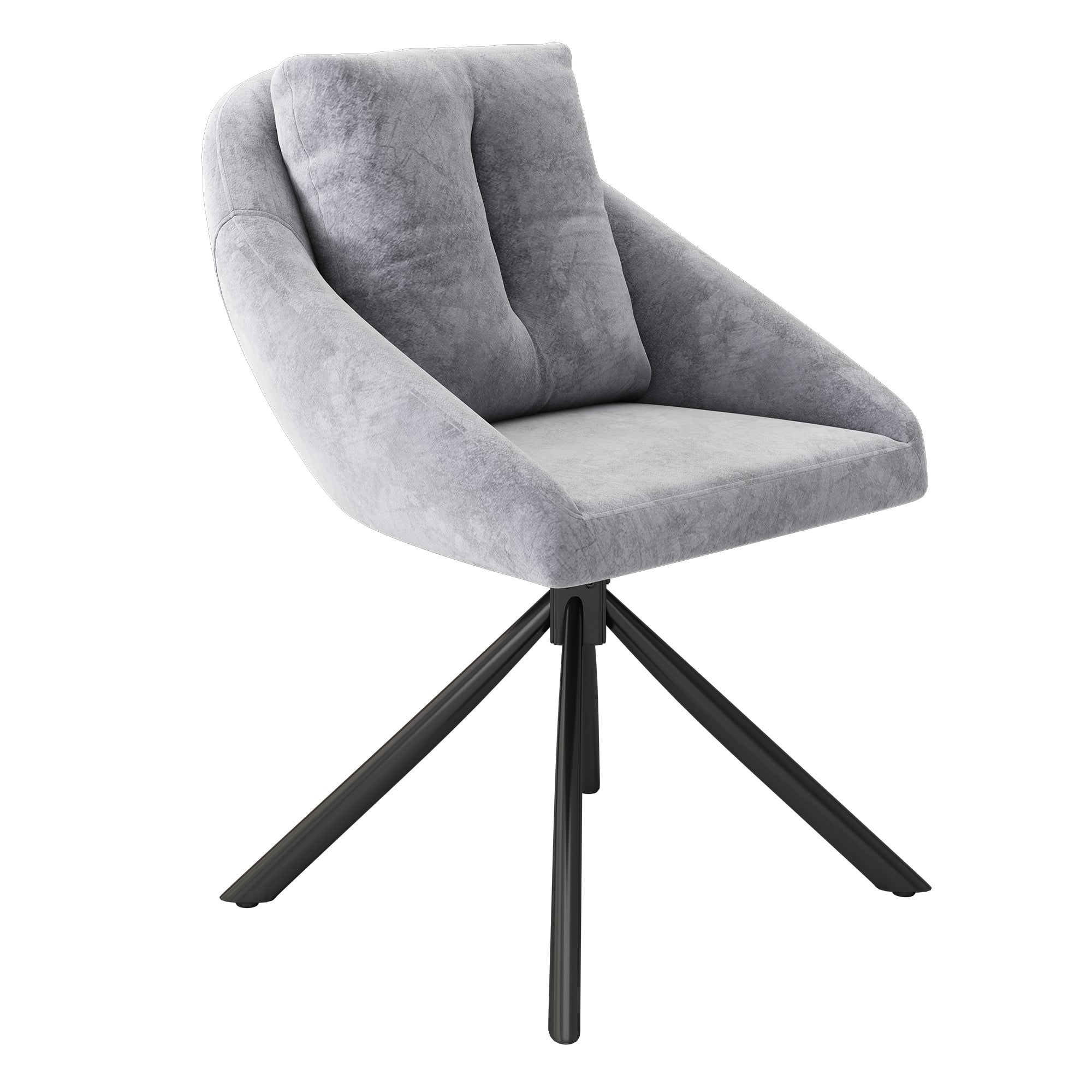 Logidon moderne grijze fluwelen draaistoel, ergonomische set 2