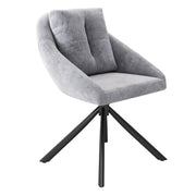 Logidon moderne grijze fluwelen stoelset van 6 ergonomische eetstoelen draaistoelen