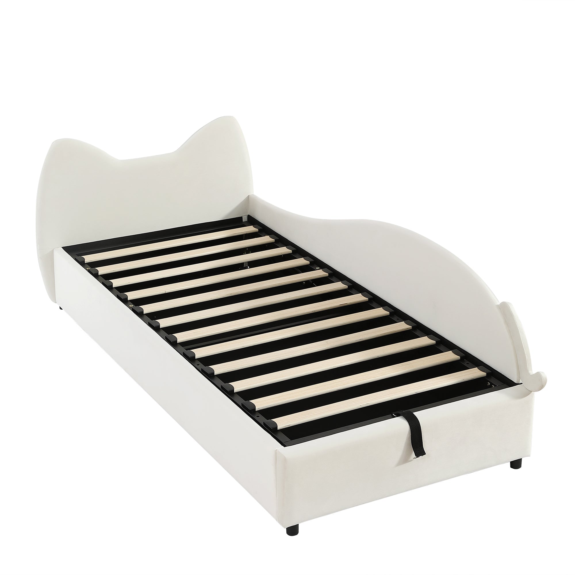 Logidon gestoffeerd bed 90x200 beige cat design hydraulische opbergruimte