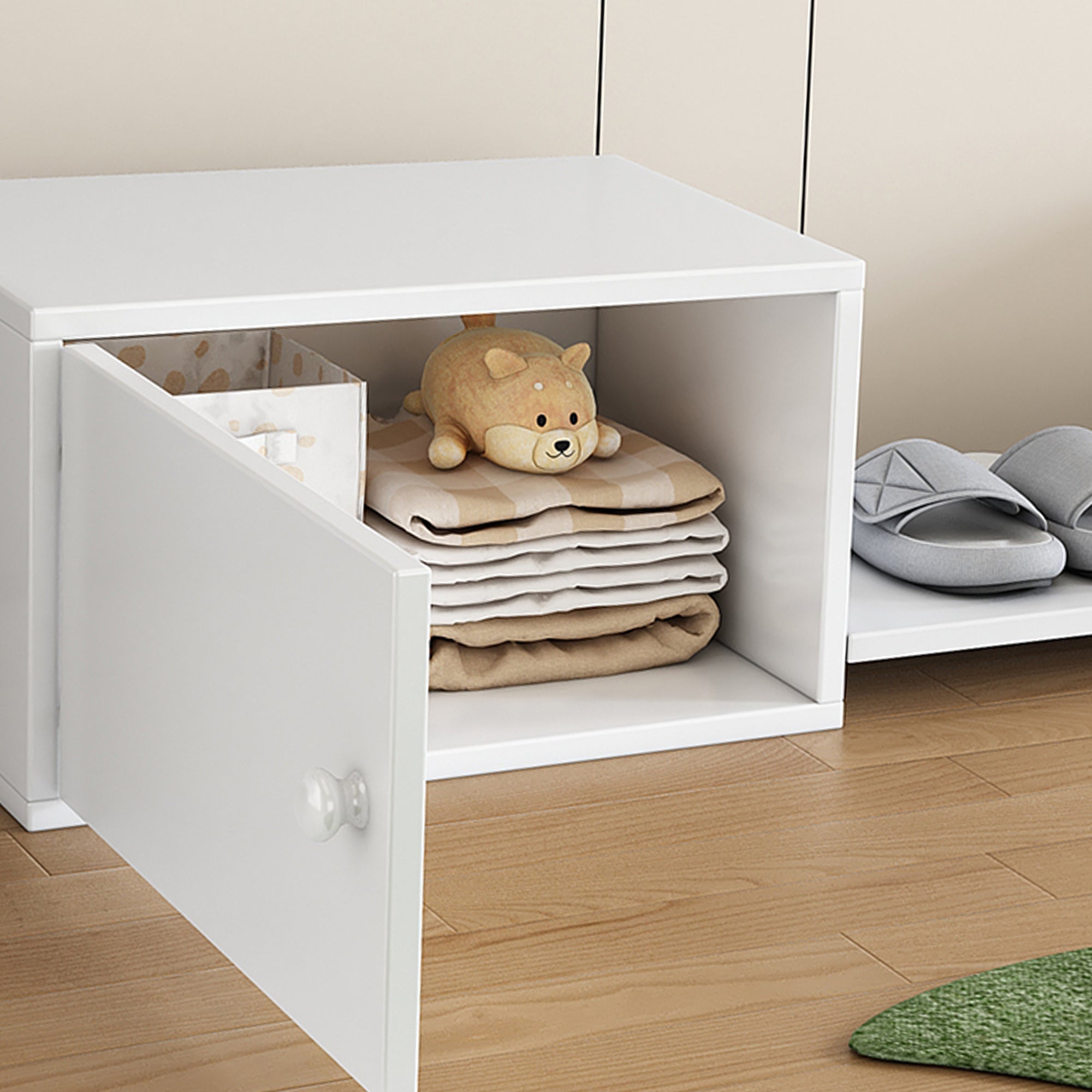 Logidon Shoe Cabinet White 189x40x34.5 cm - Versatile shoe bench