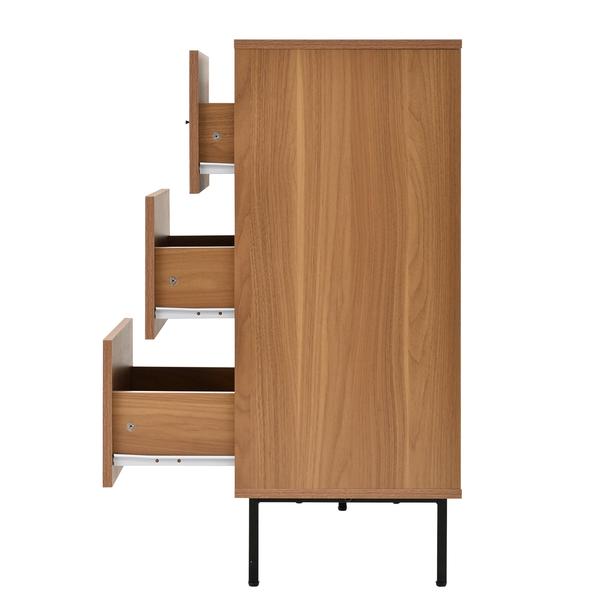 Logidon dressoir naturel 140x37x91cm met 2 schuifdeuren en 3 lades