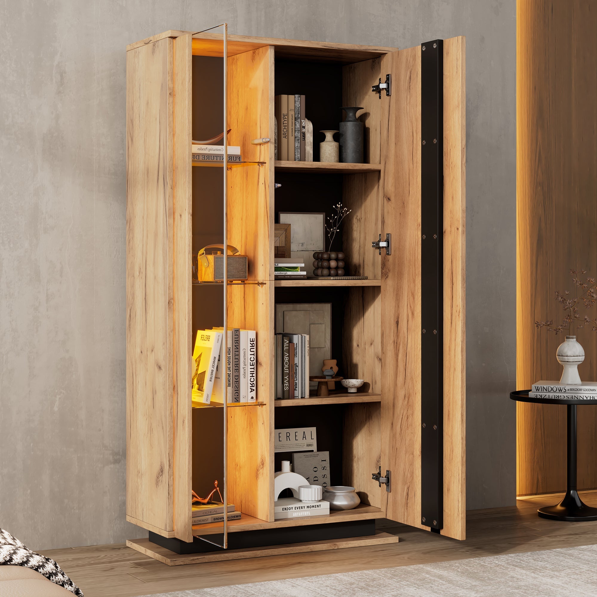 Logidon vitrinekast 80x35x160 cm met acryl deuren en 8 planken