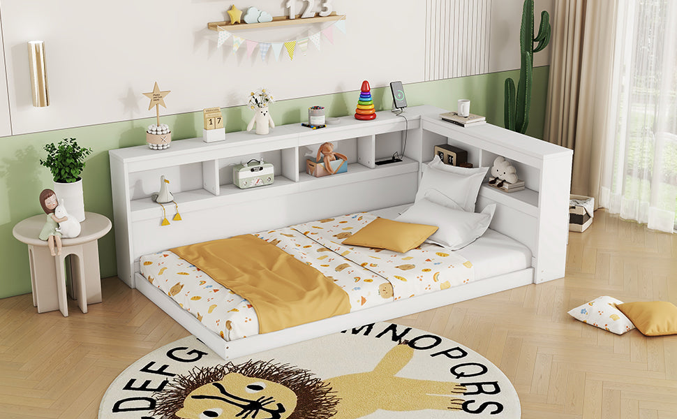 Logidon daybed 90x200 slaapbank lattenbodem stopcontact USB wit