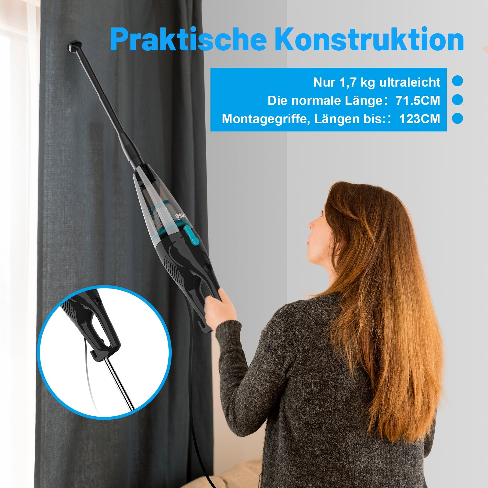 Logidon INSE R3S Blue 2-in-1 vacuum cleaner with HEPA filter