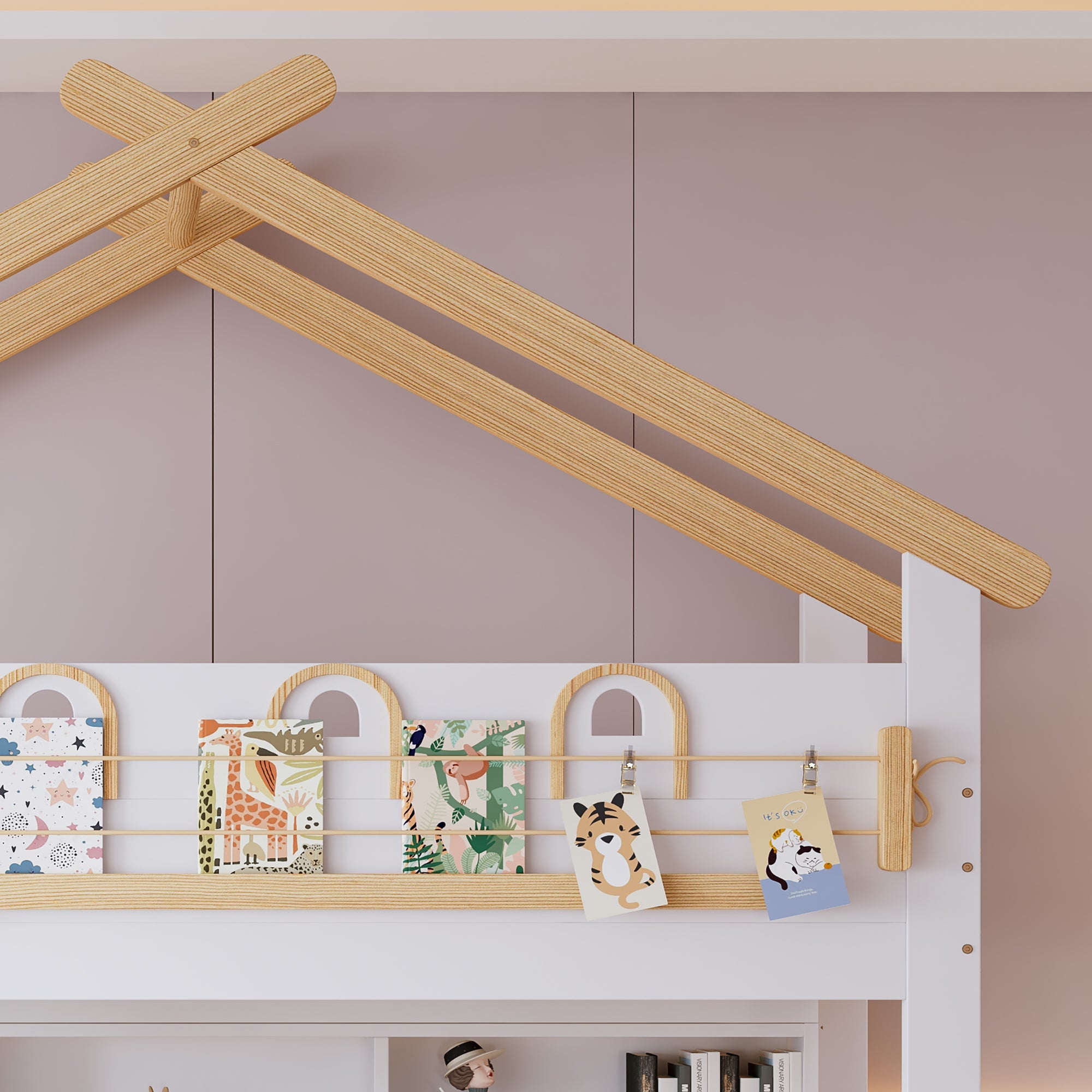 Logidon stapelbed wit naturel 90x200cm en 120x200cm twee lades