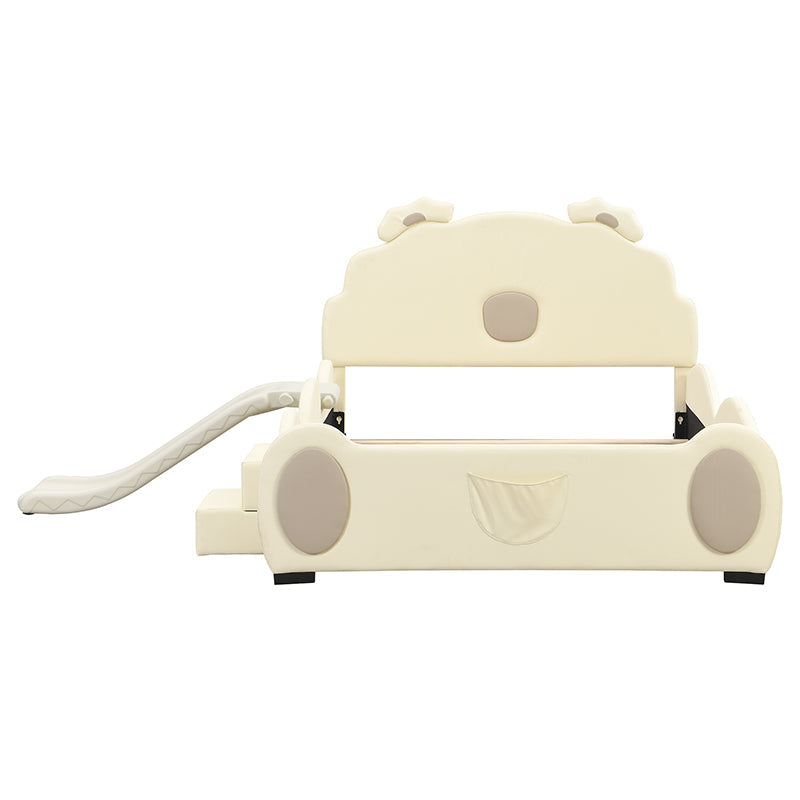 Logidon Cartoon Bear Bed 90x200 cm With Slide And Ladder Beige