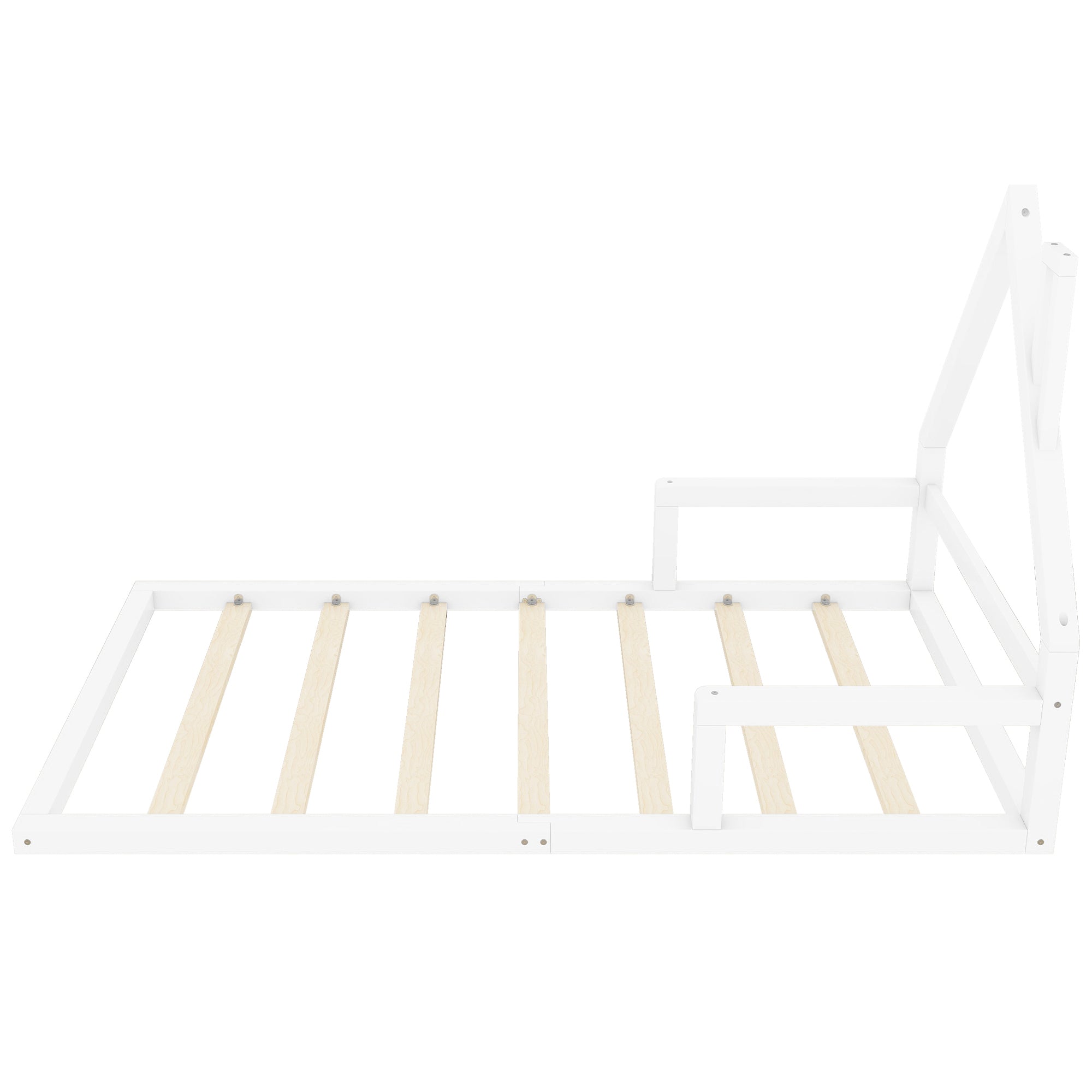 Logidon kinderbed 90x200 cm huisvorm plat bed massief grenen wit