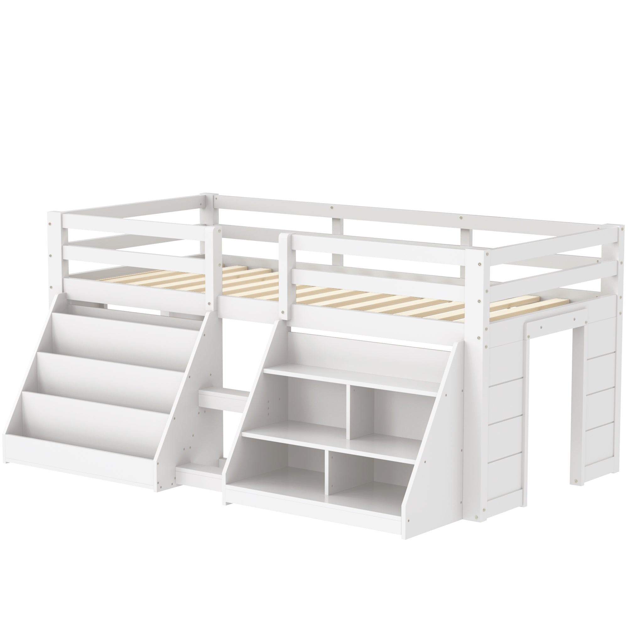 Logidon halfhoogslaper 90x200 wit met opbergplanken