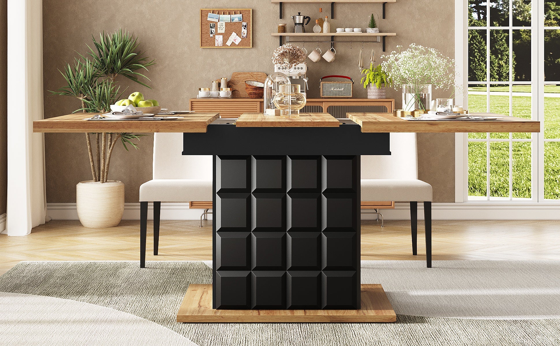 Logidon uitschuifbare eettafel 110-140 centimeter telescopisch naturel MDF