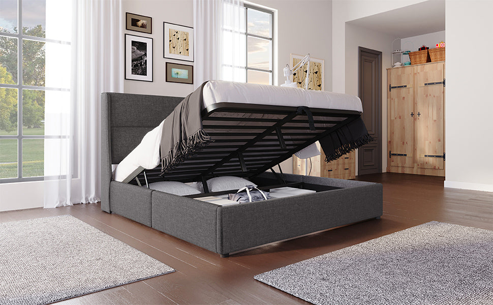 Logidon gestoffeerd bed 180x200cm verstelbare hoofdsteunen met opbergruimte