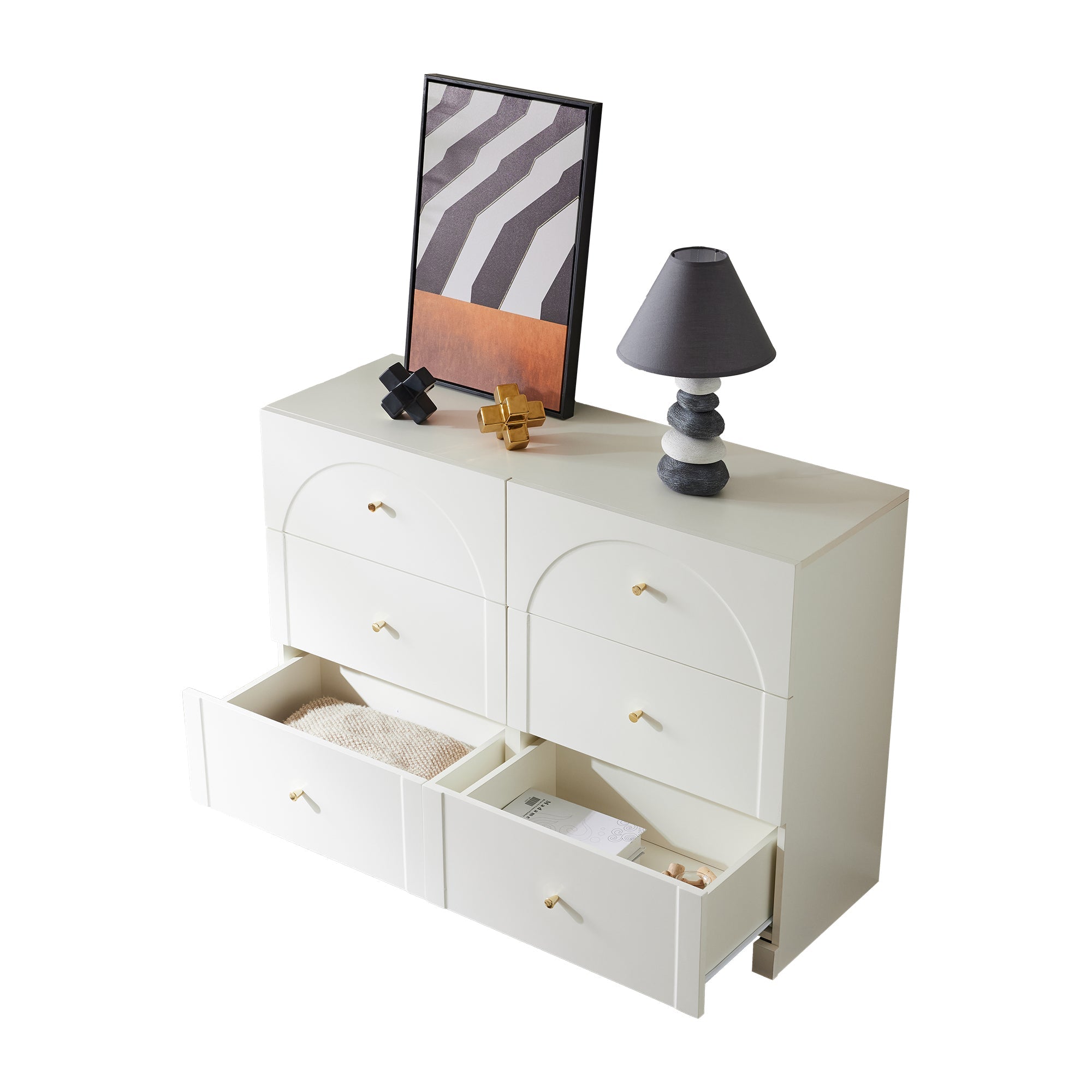 Logidon chest of drawers with 6 drawers white H82 W120 D40 cm