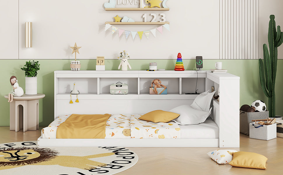 Logidon daybed 90x200 slaapbank lattenbodem stopcontact USB wit