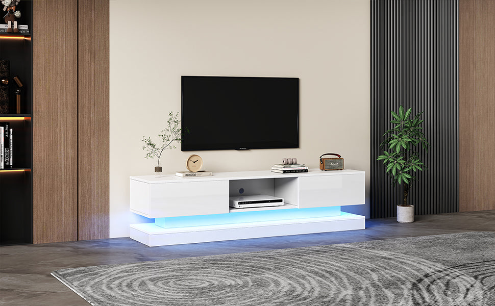 Logidon wit TV-meubel 160 cm met LED-verlichting app bediening