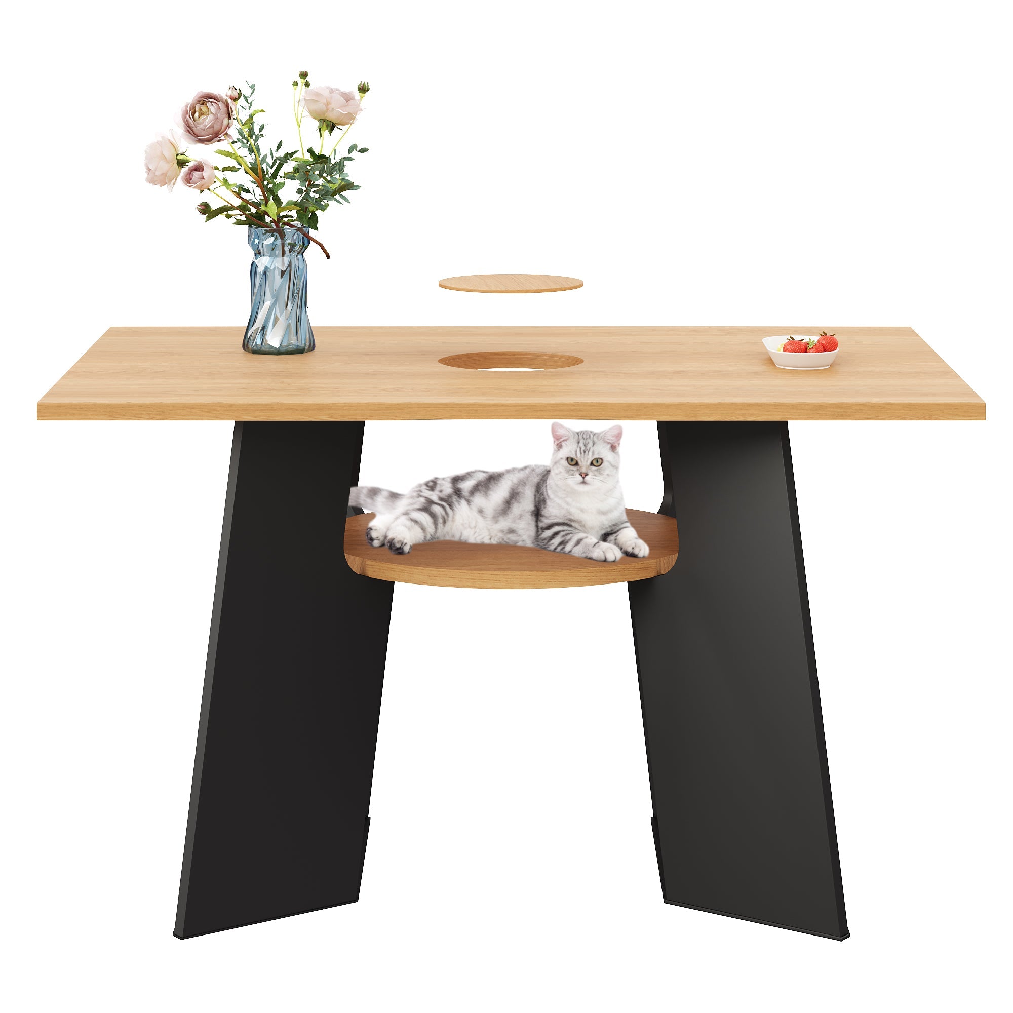 Logidon Huisdiervriendelijke eettafel met huisdierzone 130x85x75 cm