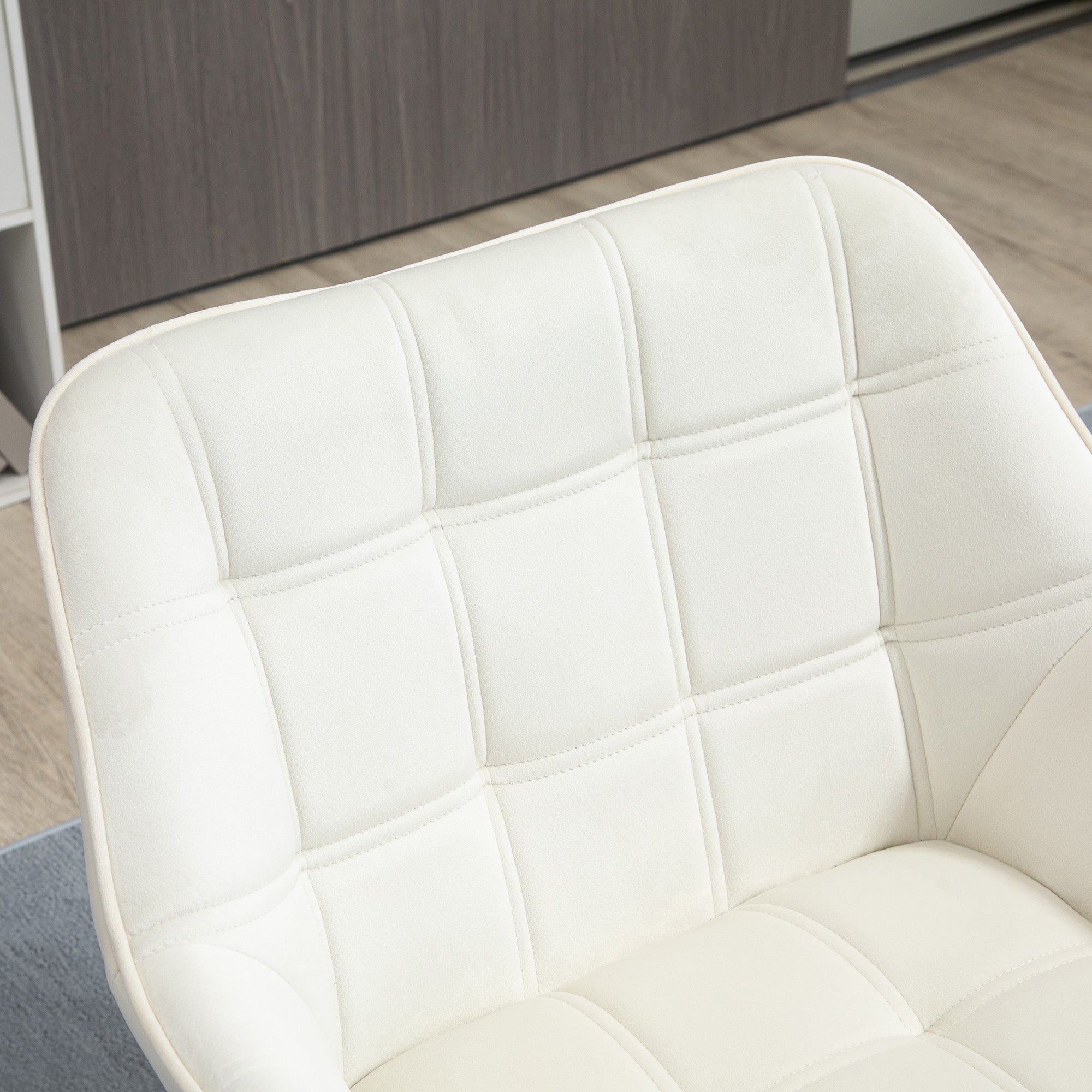 Logidon enkele stoel relaxstoel fluweellook houten poten crème