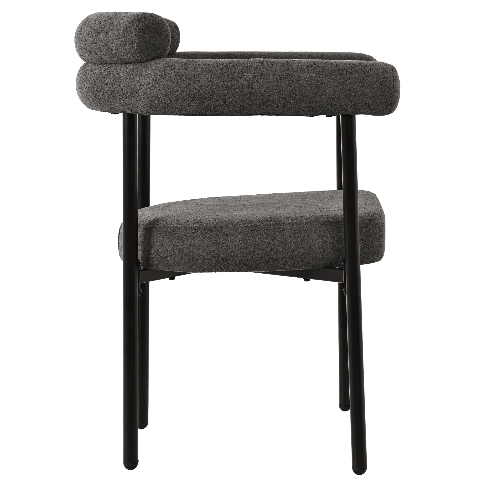 Logidon Dining Room Chairs Set of 4 Dark Gray Velvet Ergonomic W70 D62 cm
