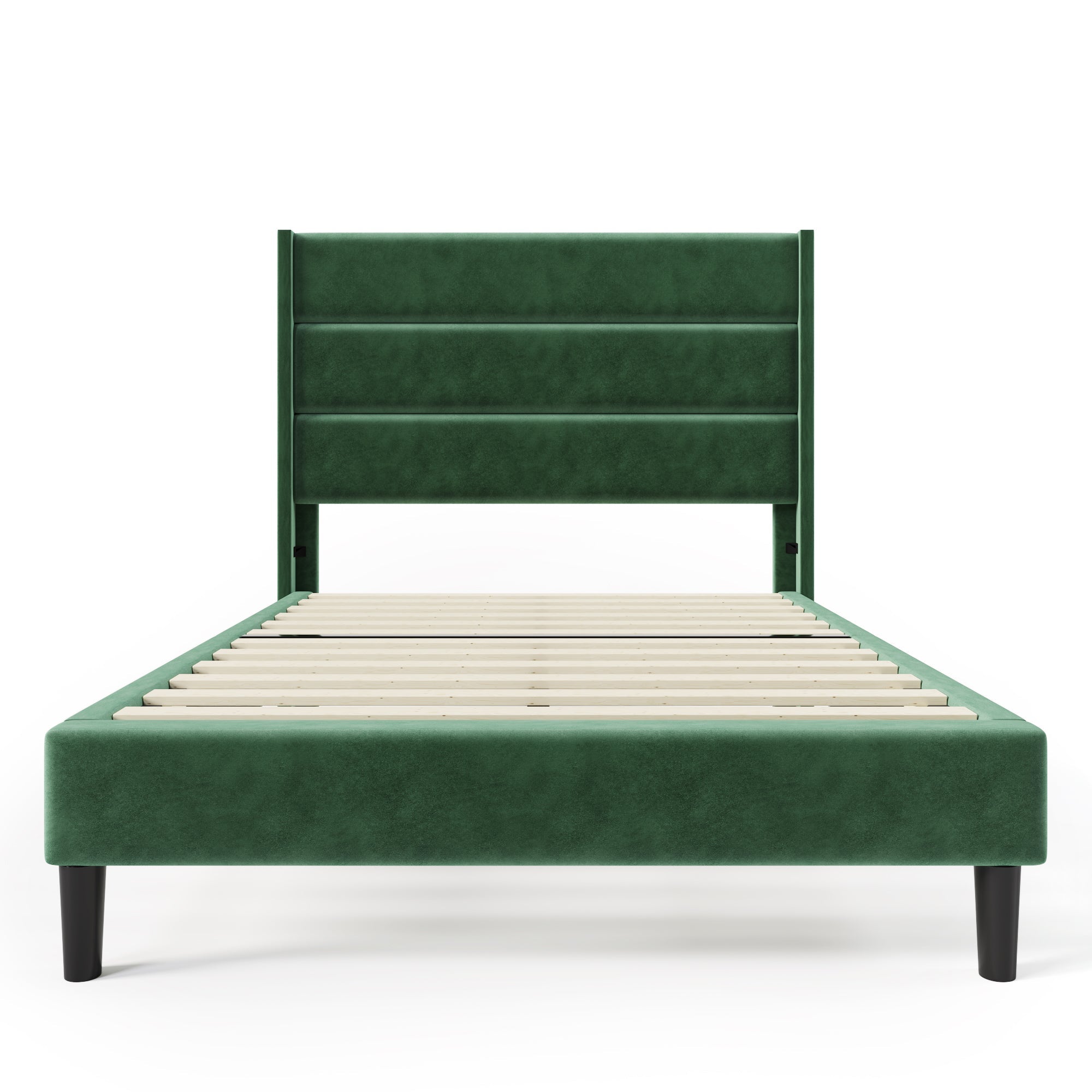 Logidon gestoffeerd bed 90x200 cm donkergroen fluwelen bekleding modern design
