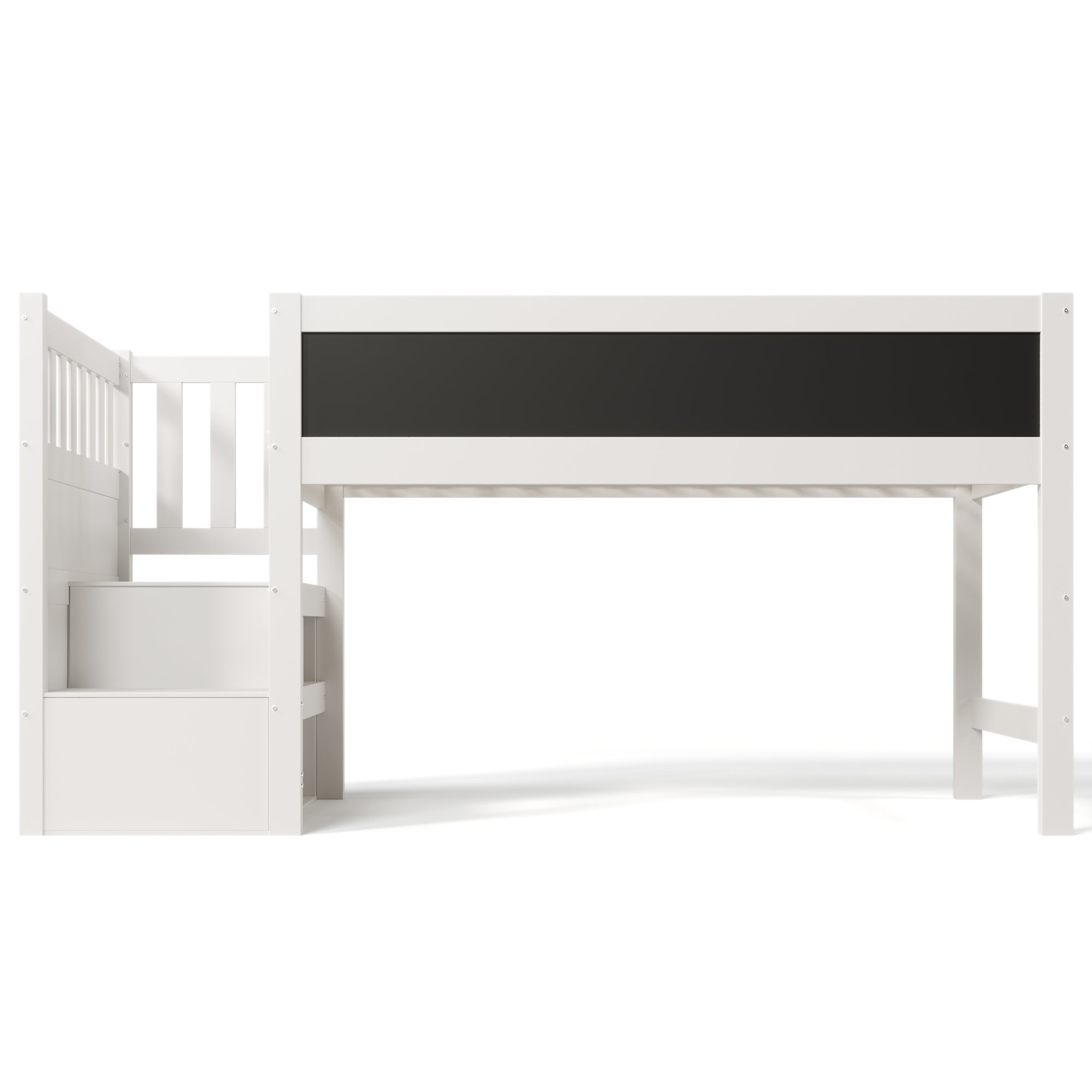 Logidon hoogslaper 90x200 kinderbed met whiteboard wit